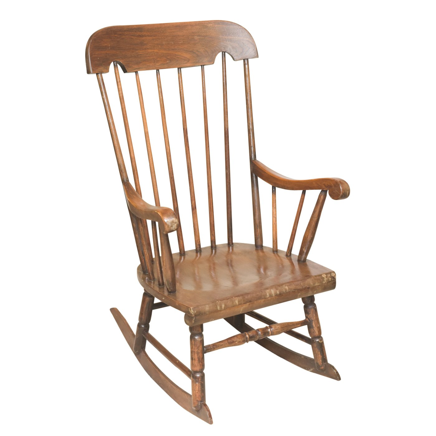 Vintage Wooden Spindle Back Rocking Chair Ebth