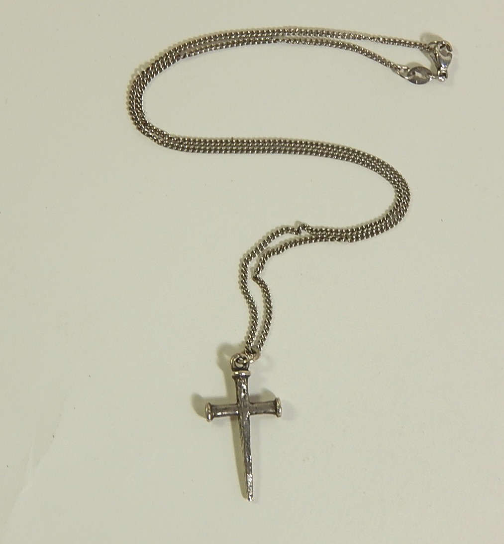 James Avery Sterling Silver Nail Cross Pendant With Chain EBTH