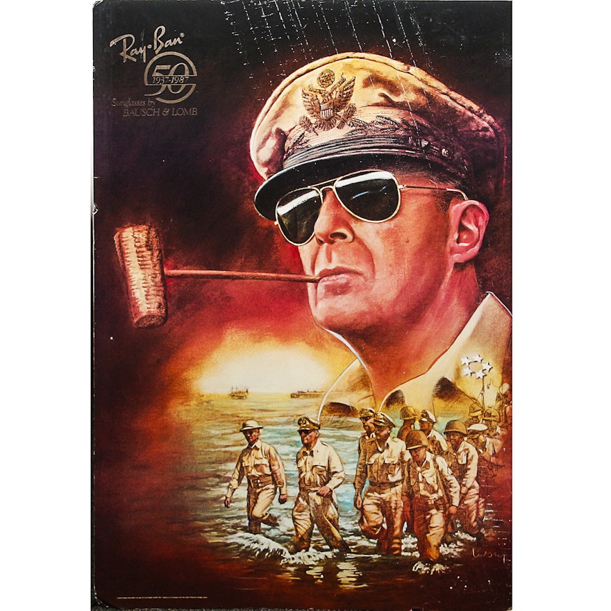 Ray-Ban 50th Anniversary Poster With General MacArthur | EBTH