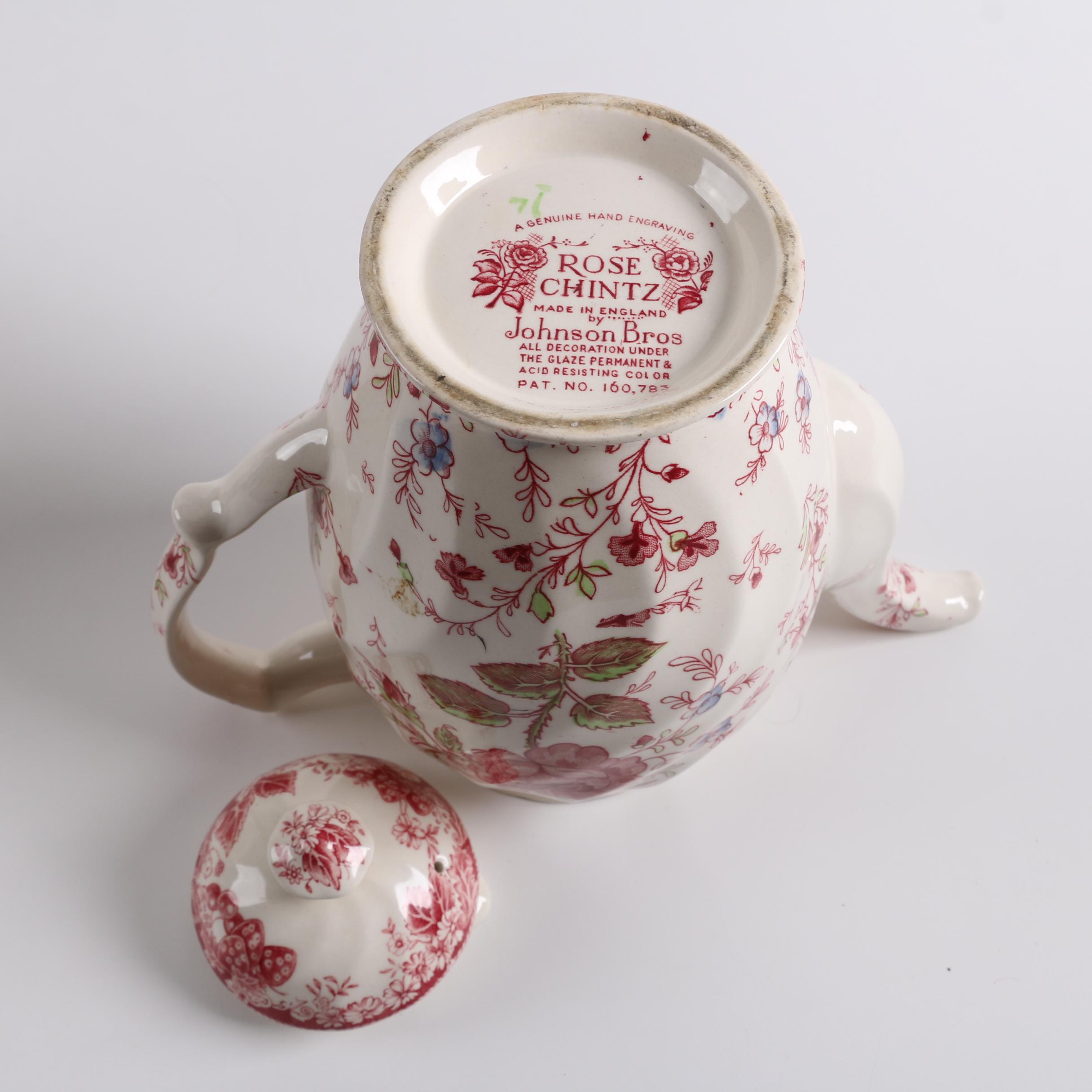 Vintage Johnson Brothers "Rose Chintz" Earthenware and Porcelain