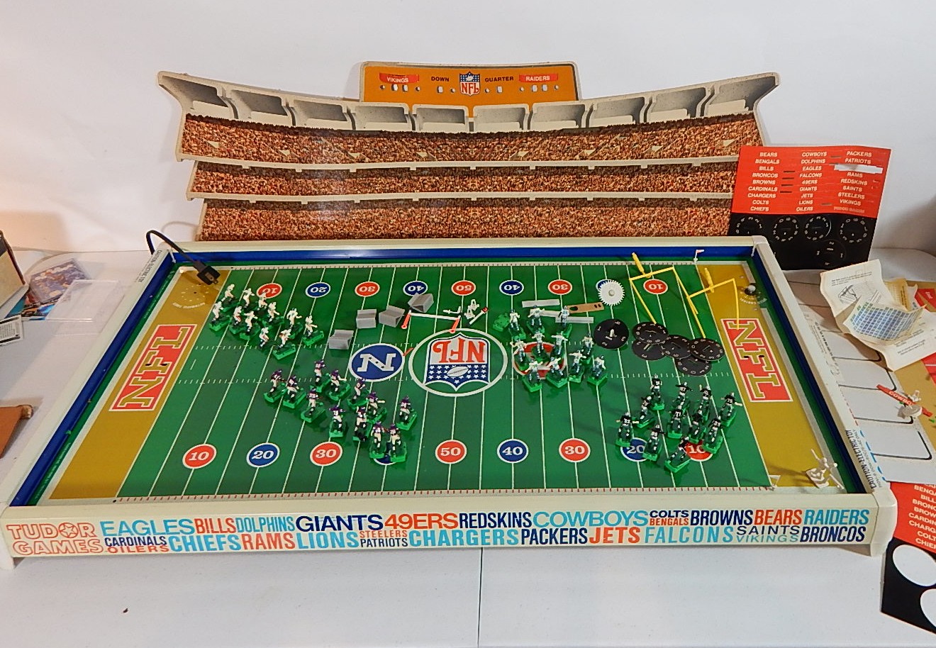 Vintage Tudor Electric Football Game With Original Box Superbowl