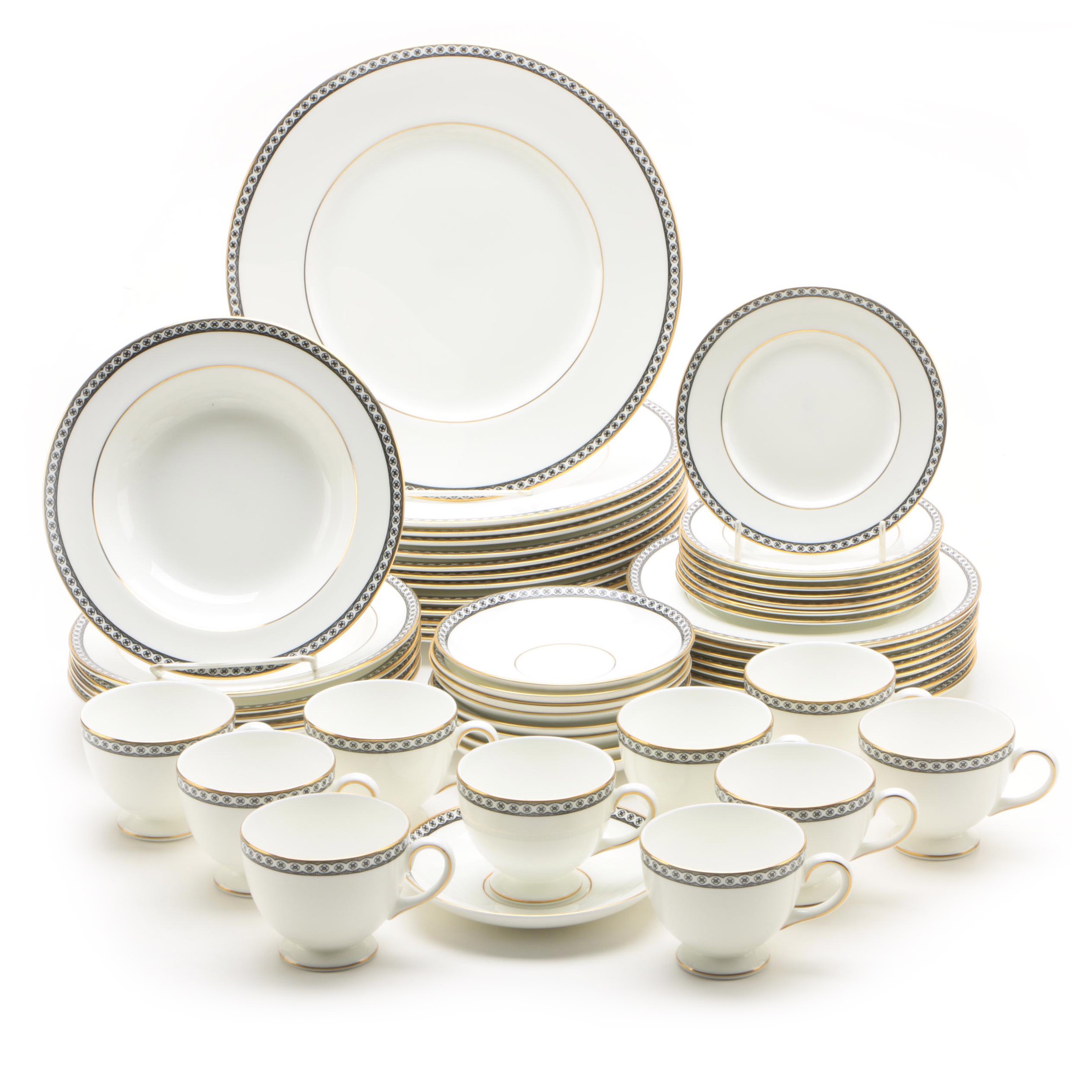 Wedgwood "Ulander Black" Bone China Dinnerware EBTH