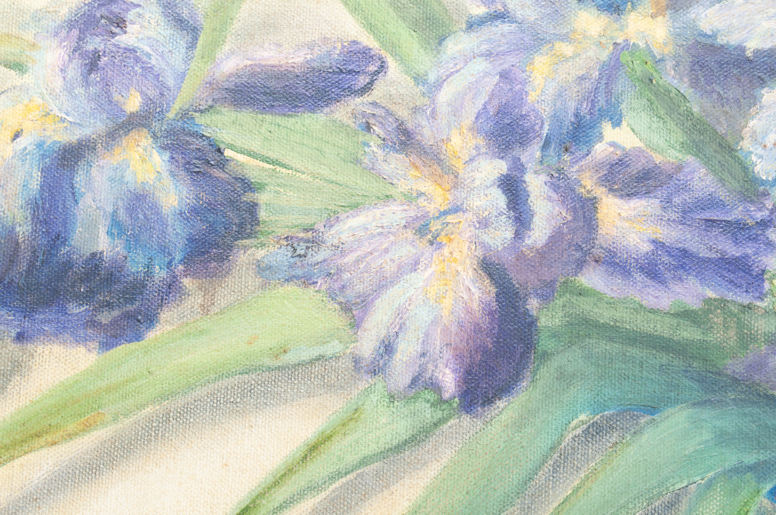 Original Oil Painting on Canvas of Purple Iris Still Life | EBTH