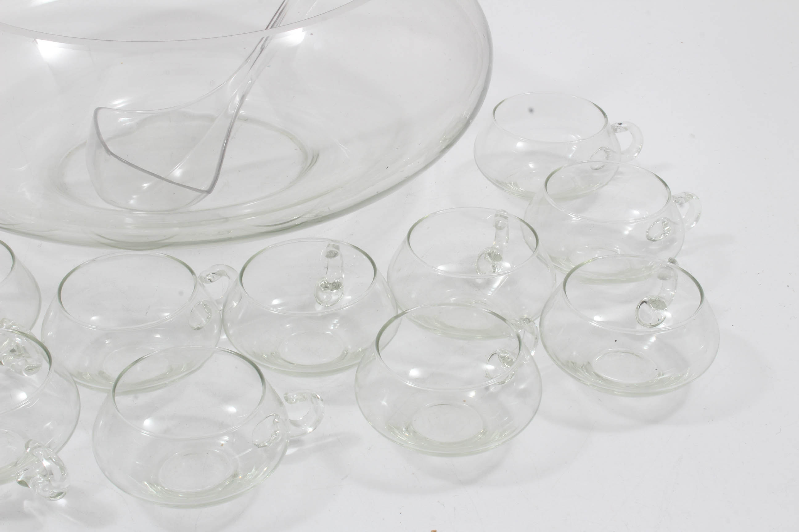 Mid Century Glass Punch Bowl with Cups EBTH