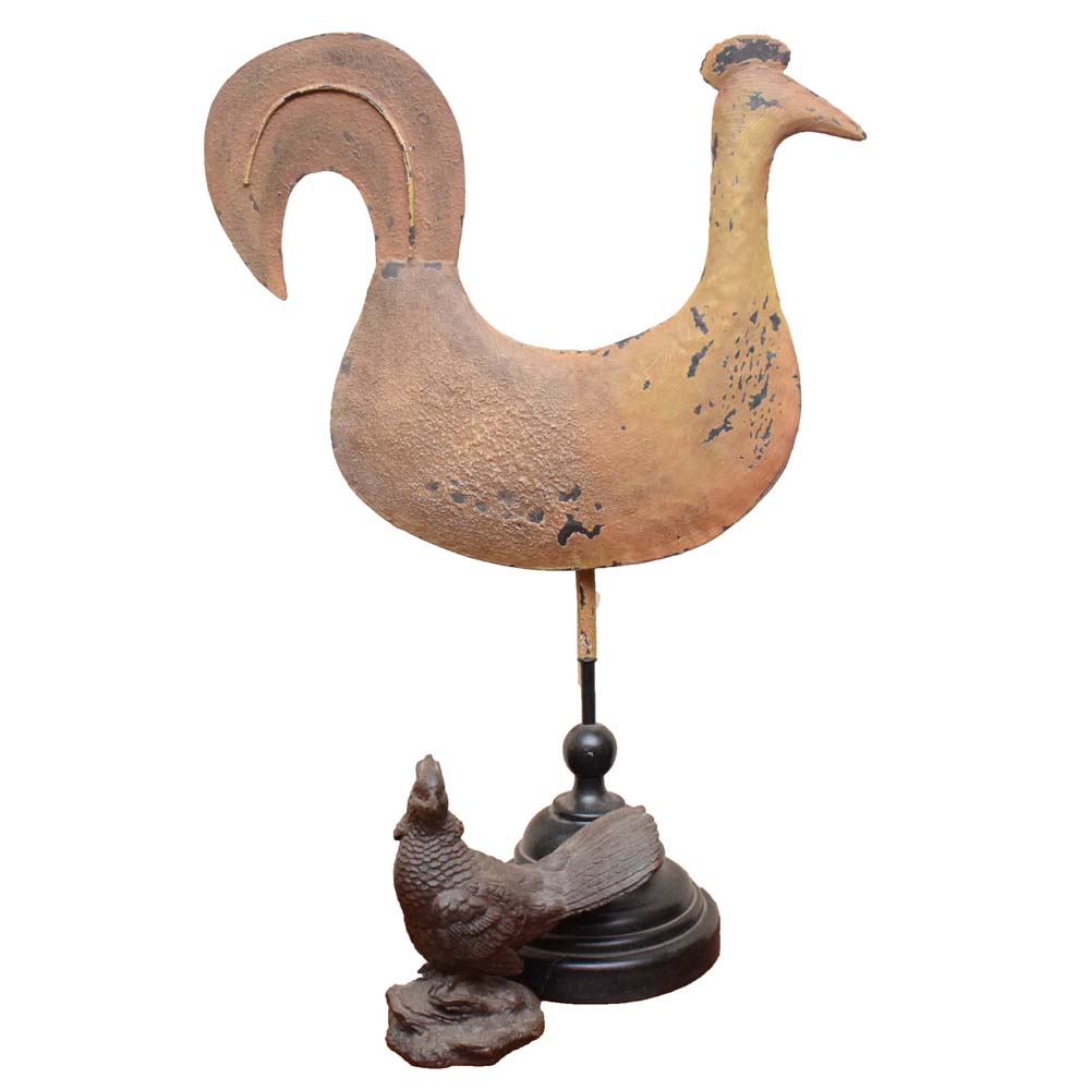 Folk Art Chicken Sculpture and Figurine EBTH