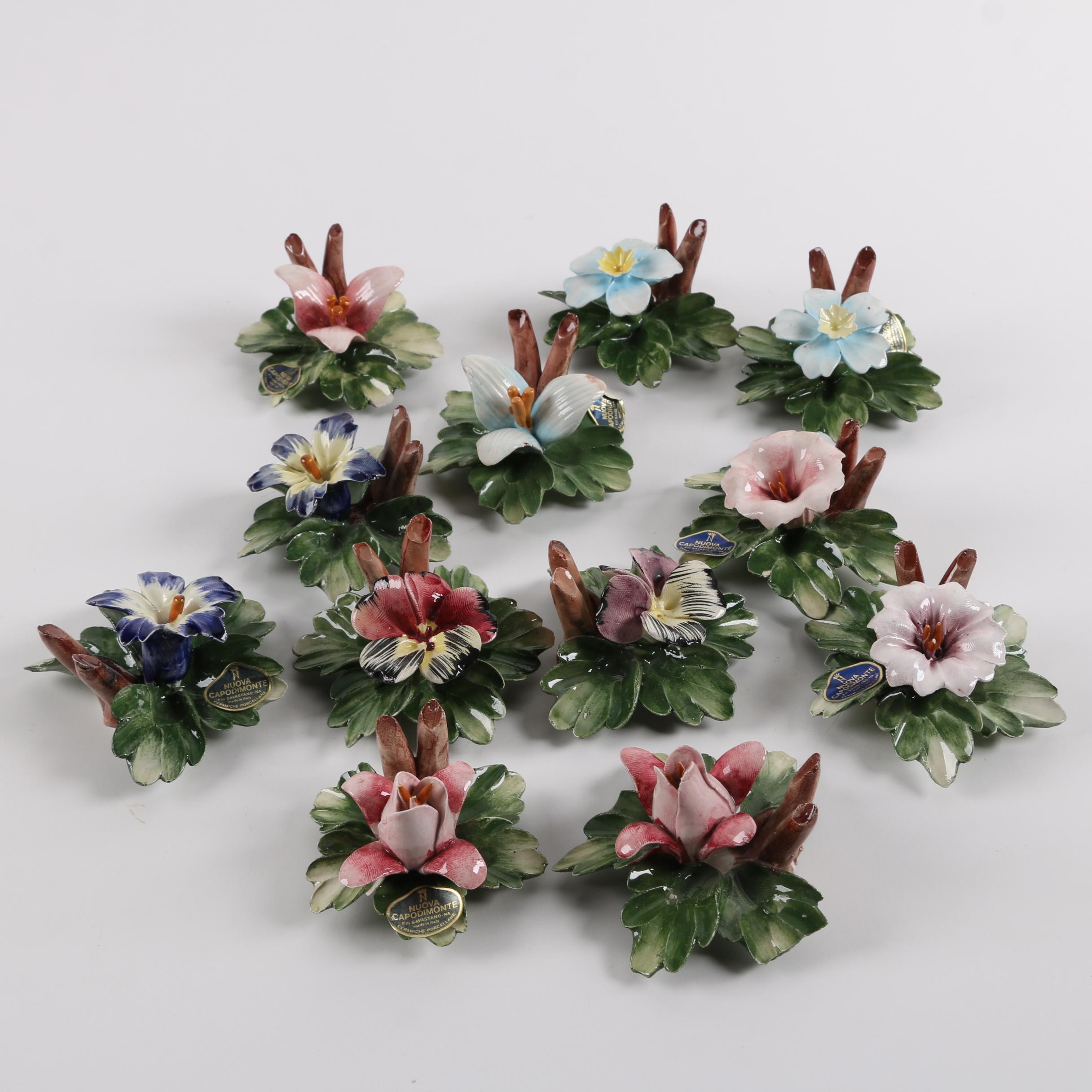 Vintage Nuova Capodimonte Porcelain Flower Figurines EBTH