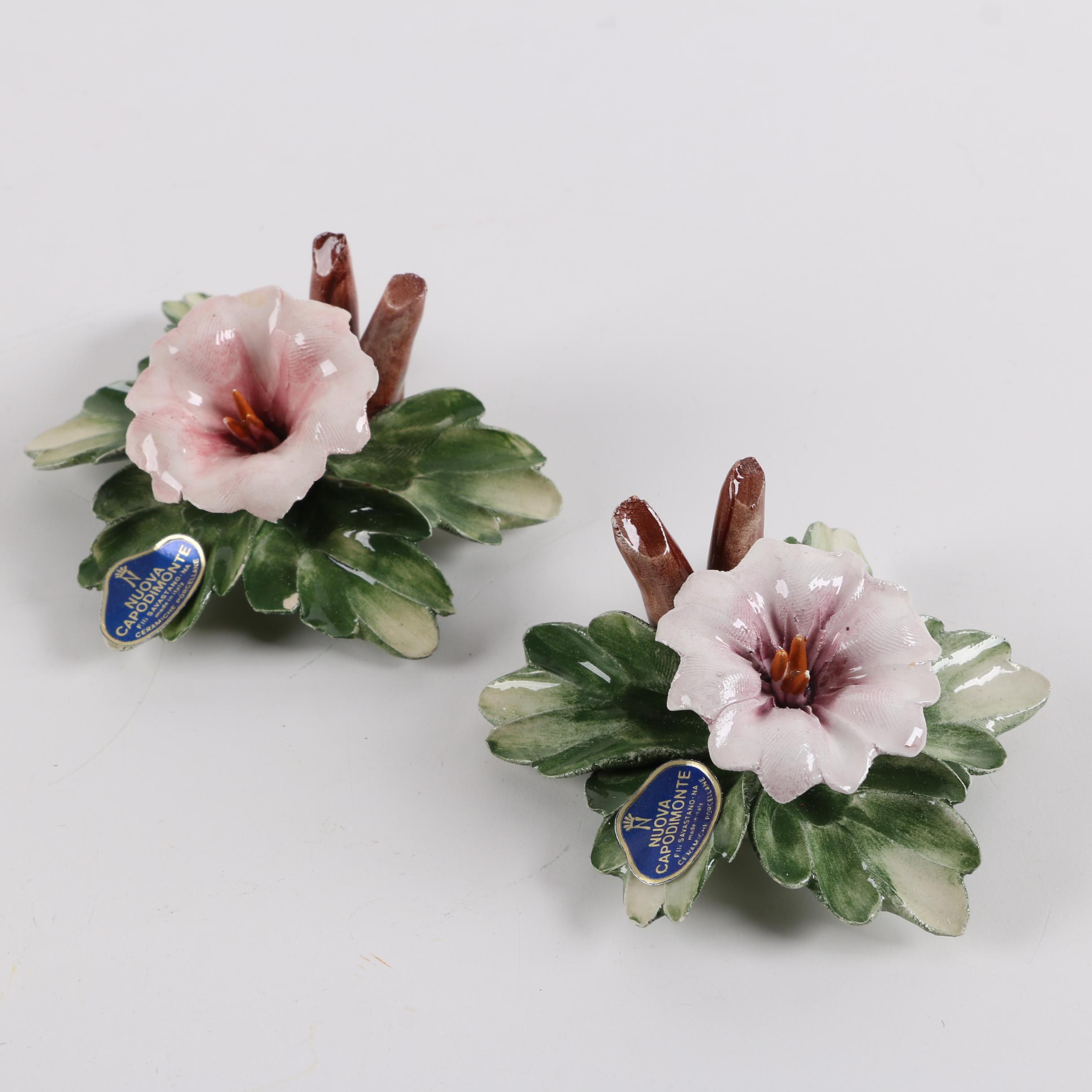 Vintage Nuova Capodimonte Porcelain Flower Figurines EBTH