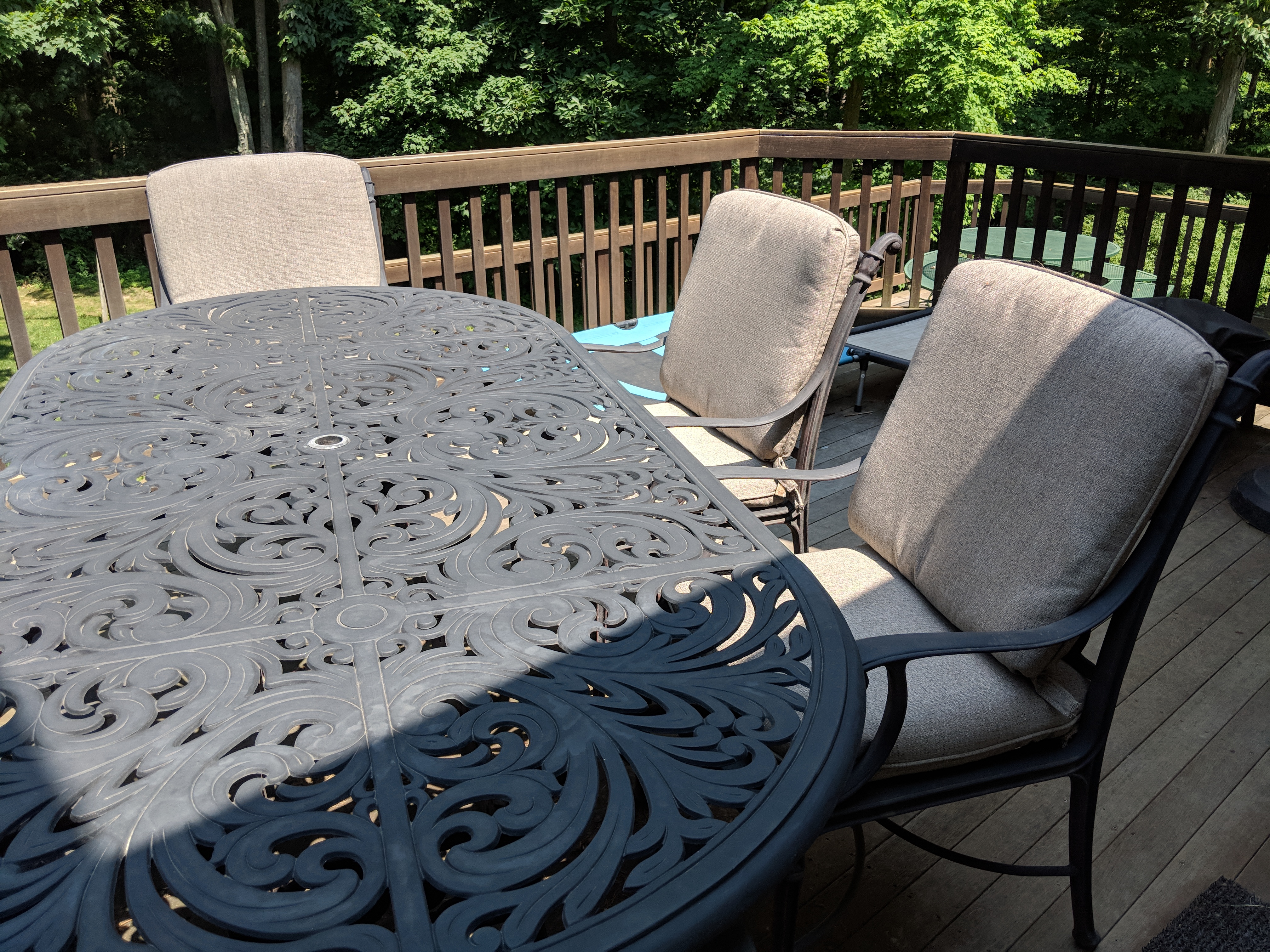 Hanamint "Tuscany" Cast Aluminum Dining Table and Six Chairs with