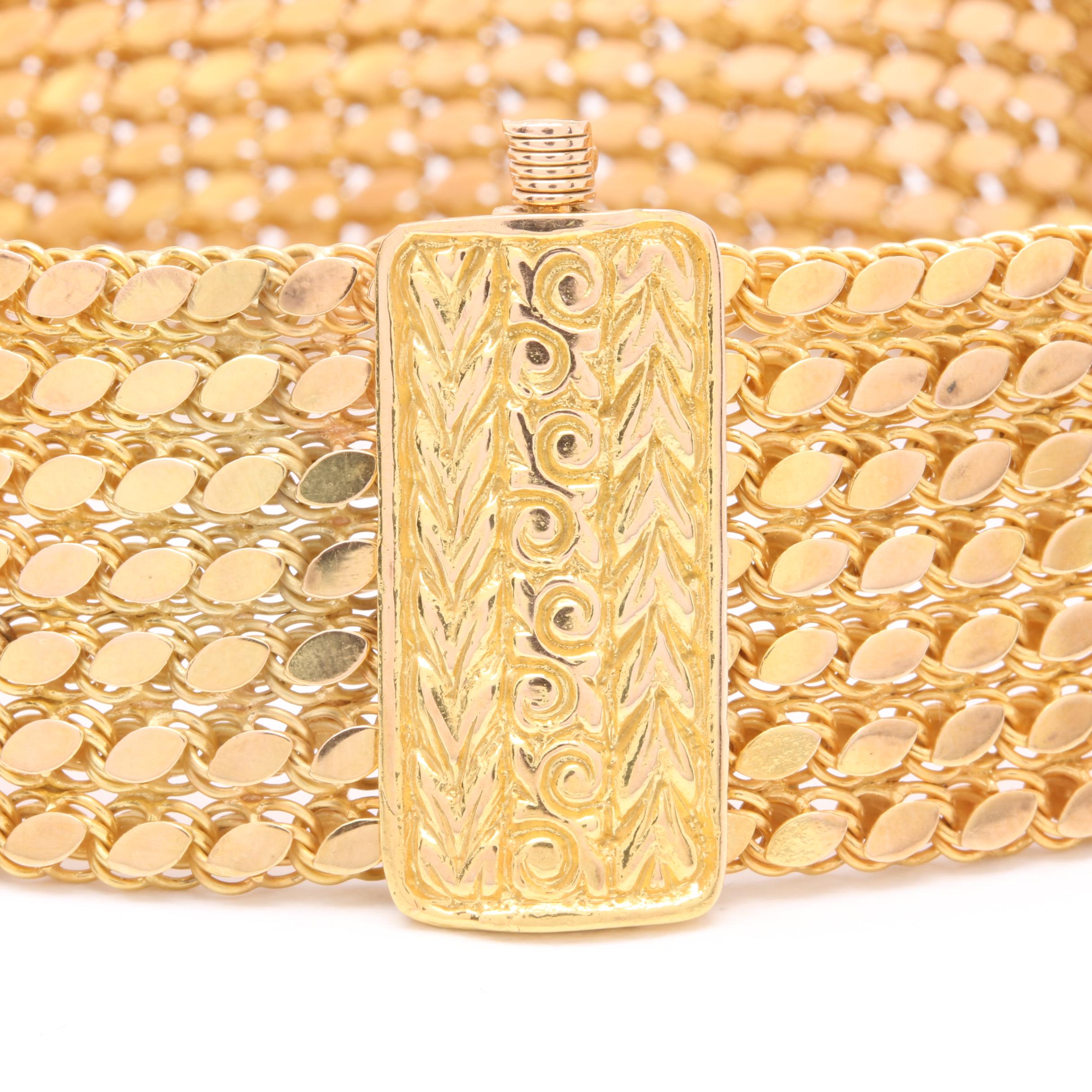 14K Yellow Gold Ribbon Link Bracelet EBTH