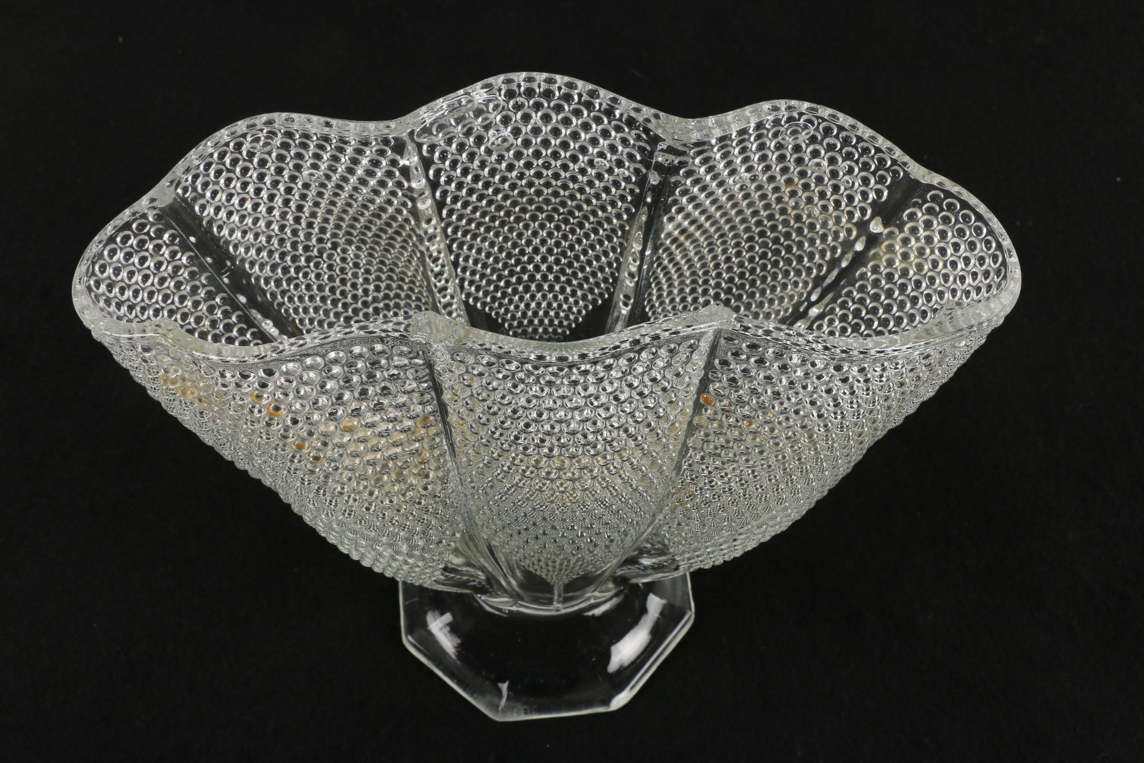 1940s L.E. Smith "Thousand Eye" Crystal Fan Vase EBTH