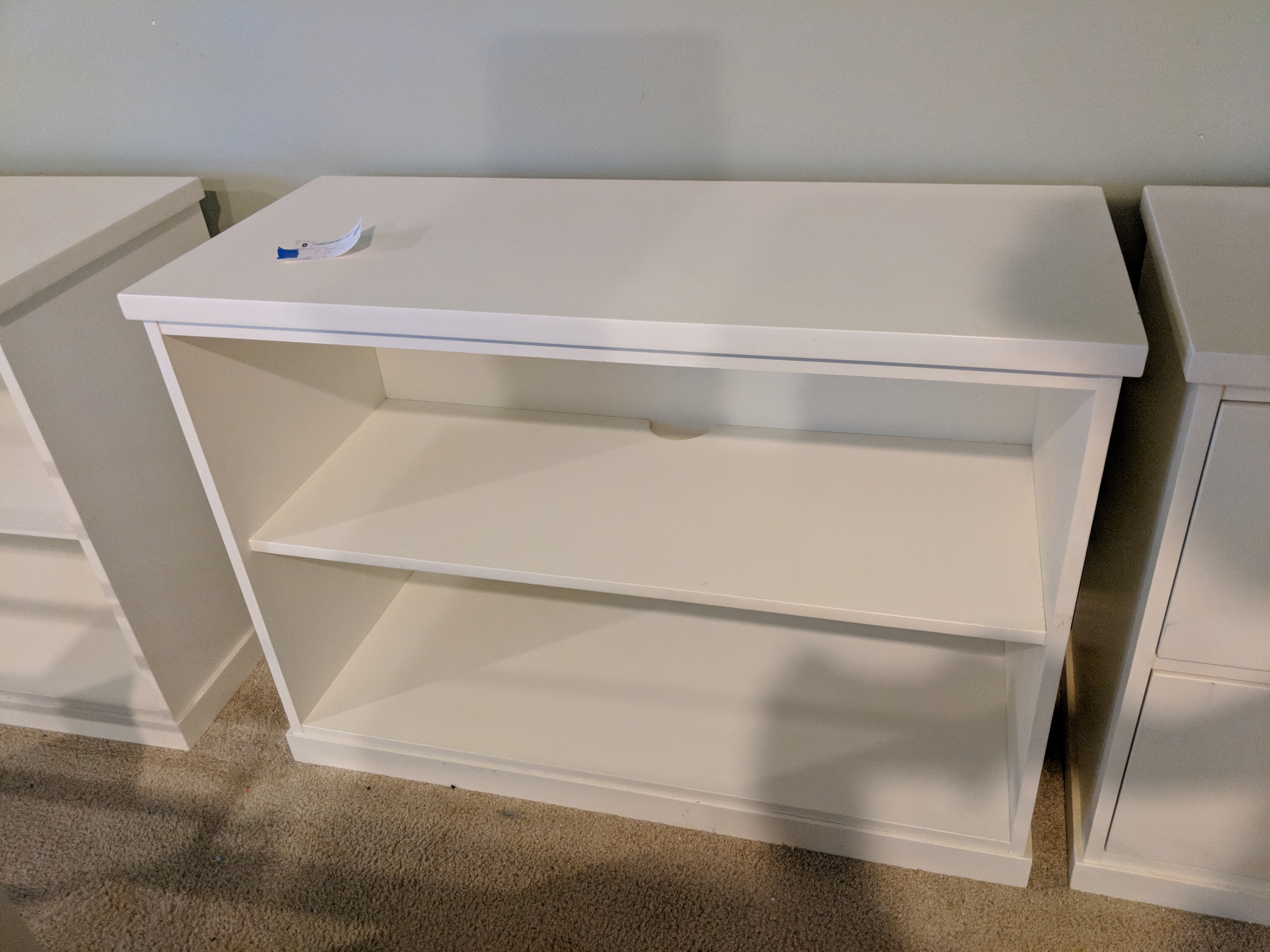 Pottery Barn White Bookshelves and Lateral File EBTH
