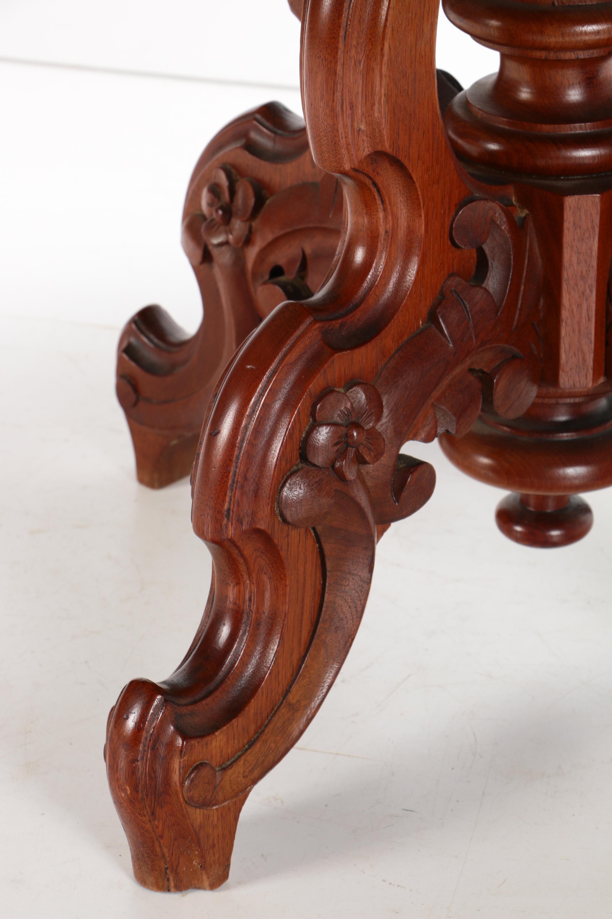 Vintage Victorian Eastlake Style Marble Top Coffee Table EBTH