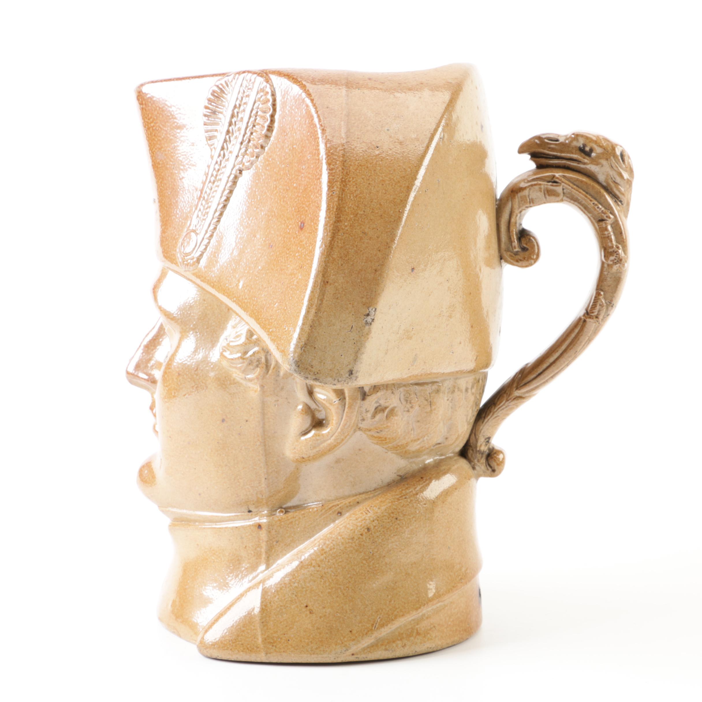 Antique Stephen Green Lambeth Pottery Napoleon Bonaparte Stoneware