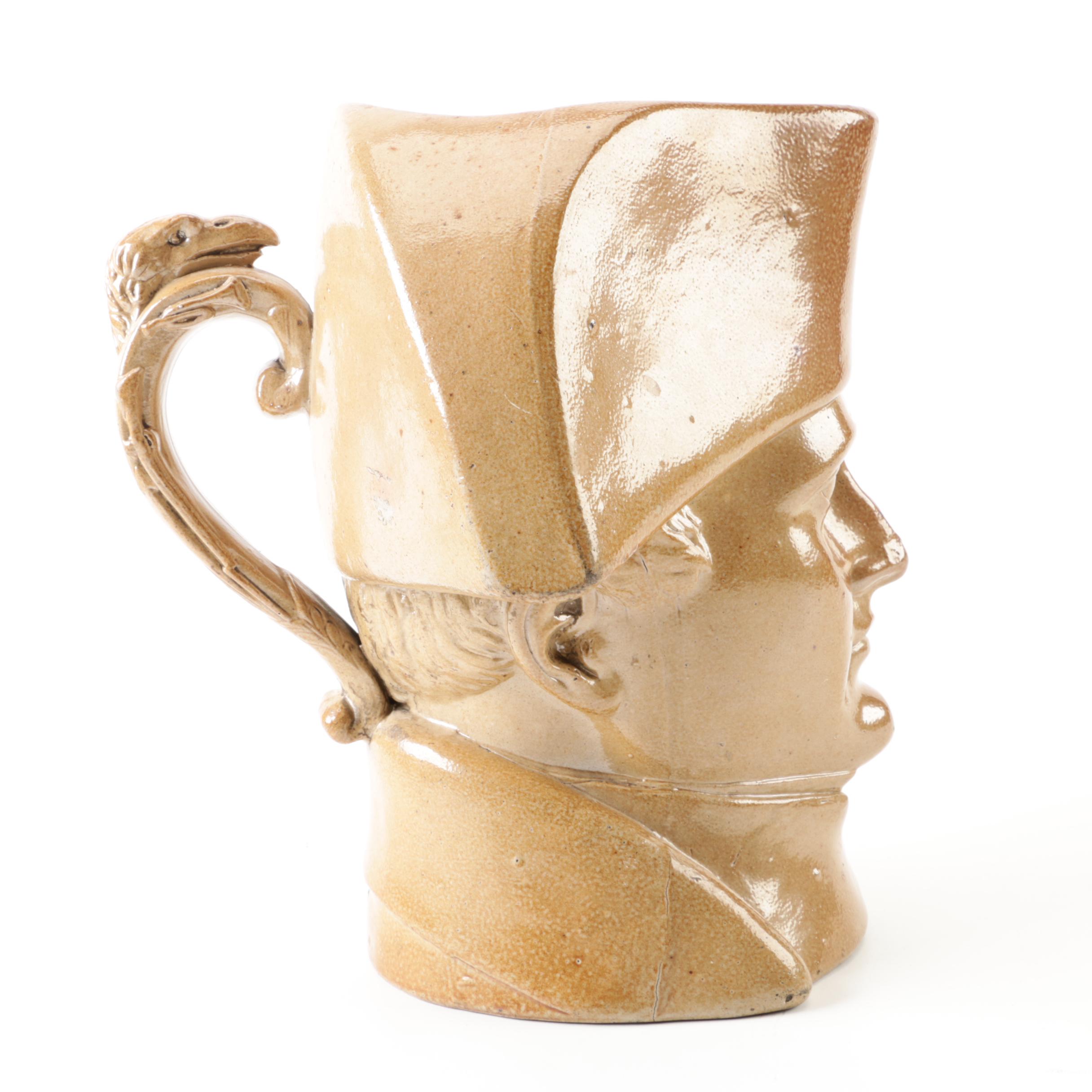 Antique Stephen Green Lambeth Pottery Napoleon Bonaparte Stoneware