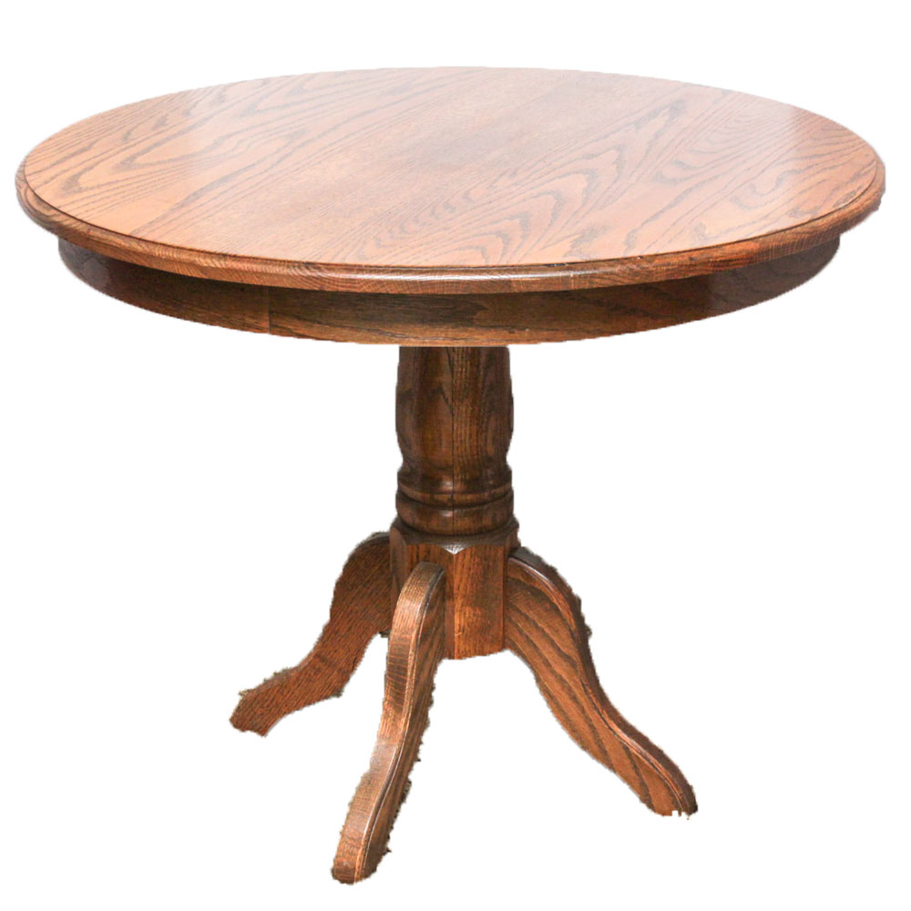 Vintage Oak Pedestal Table EBTH