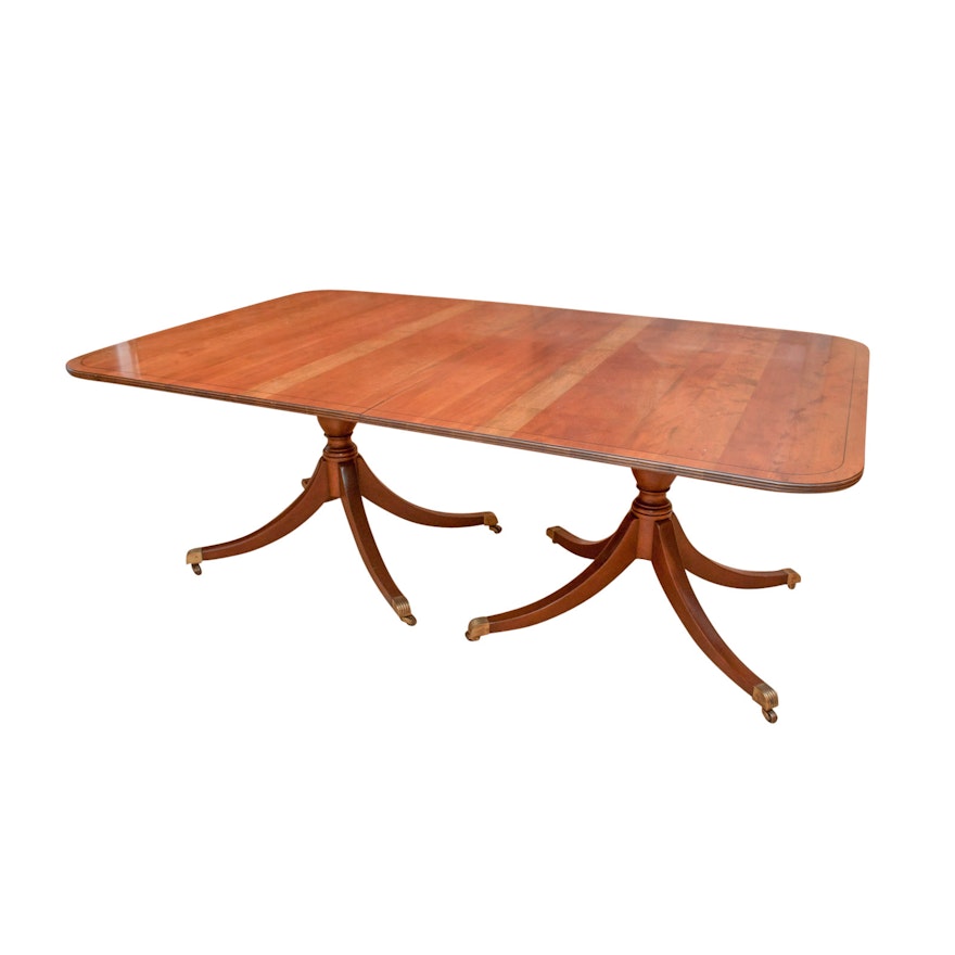 Kittinger Furniture Duncan Phyfe Style Double Pedestal Dining Table
