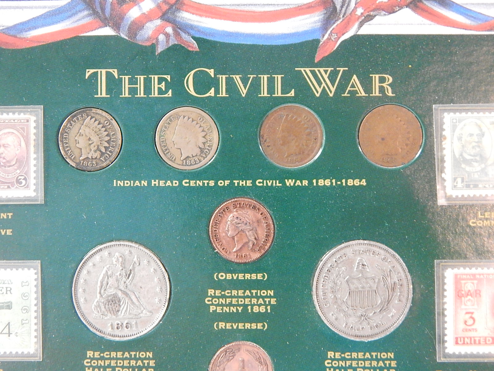 "The Civil War" Framed Currency, Coin, and Stamp Set EBTH