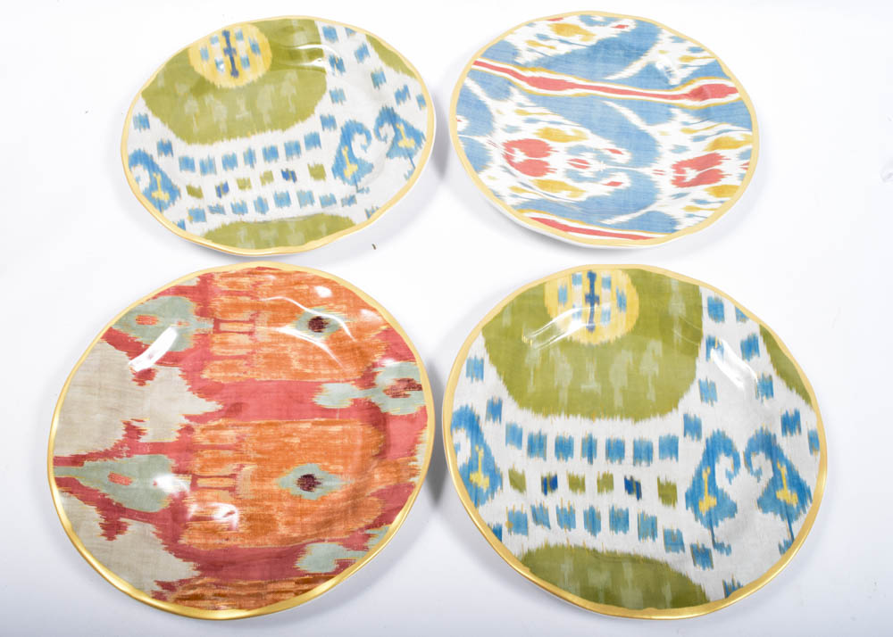 Pottery Barn Ikat Plates EBTH