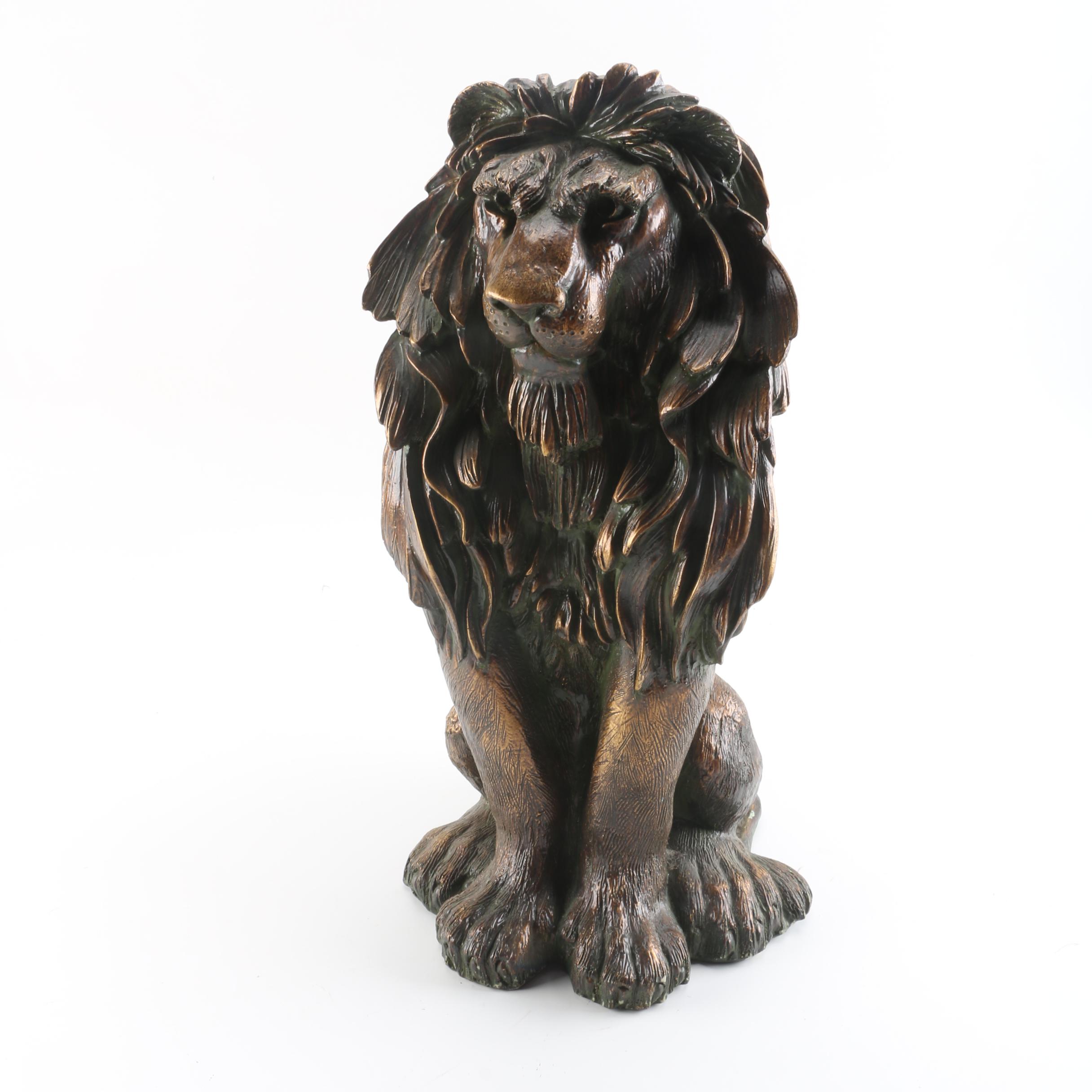 Cast Resin Lion Statue EBTH