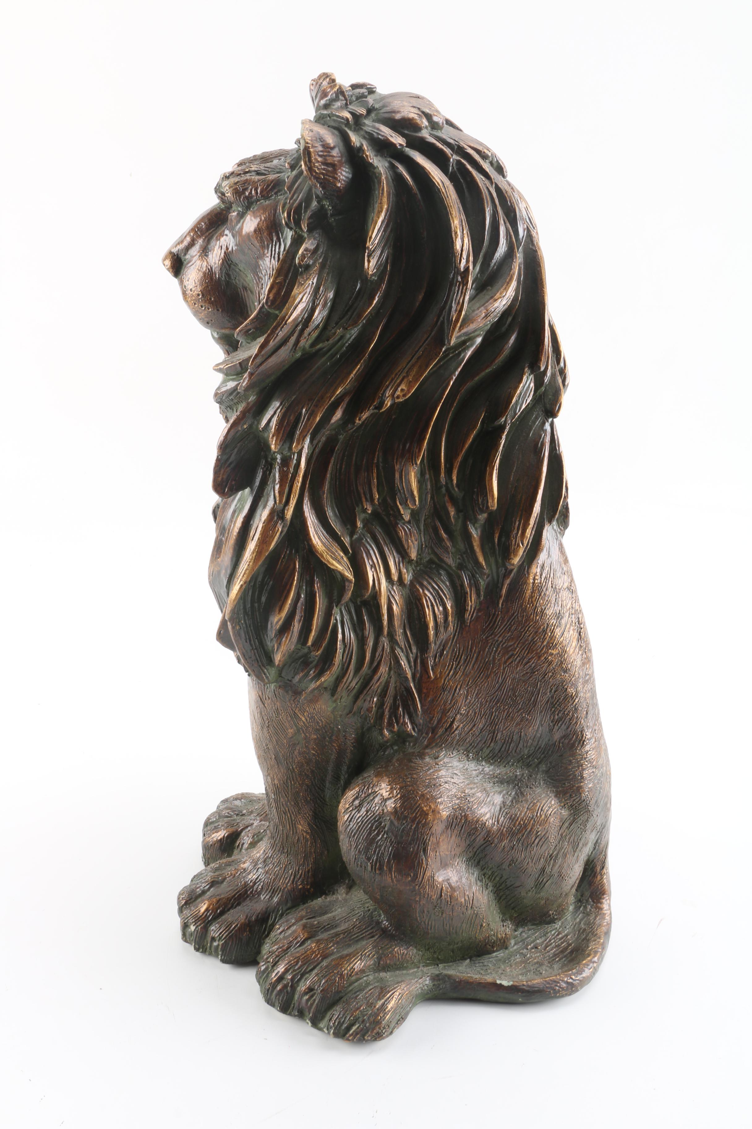 Cast Resin Lion Statue EBTH