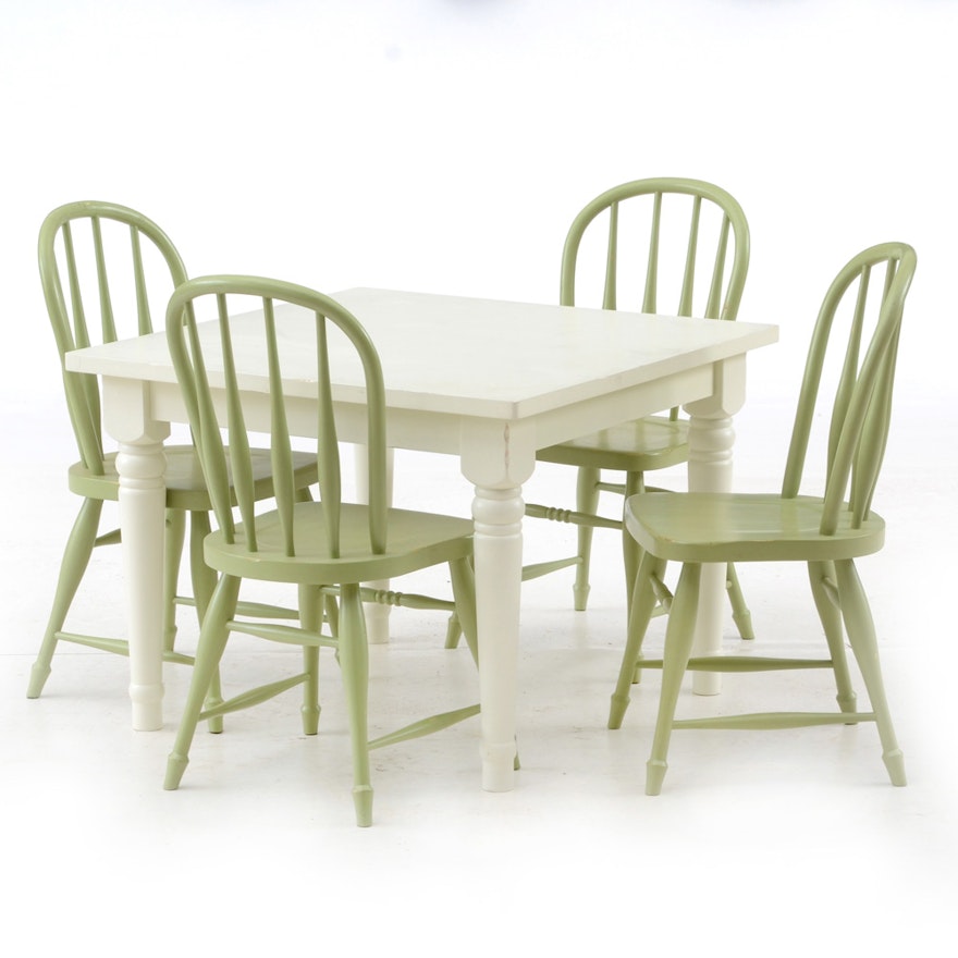 Set Of Pottery Barn Kids Side Chairs And Table Ebth