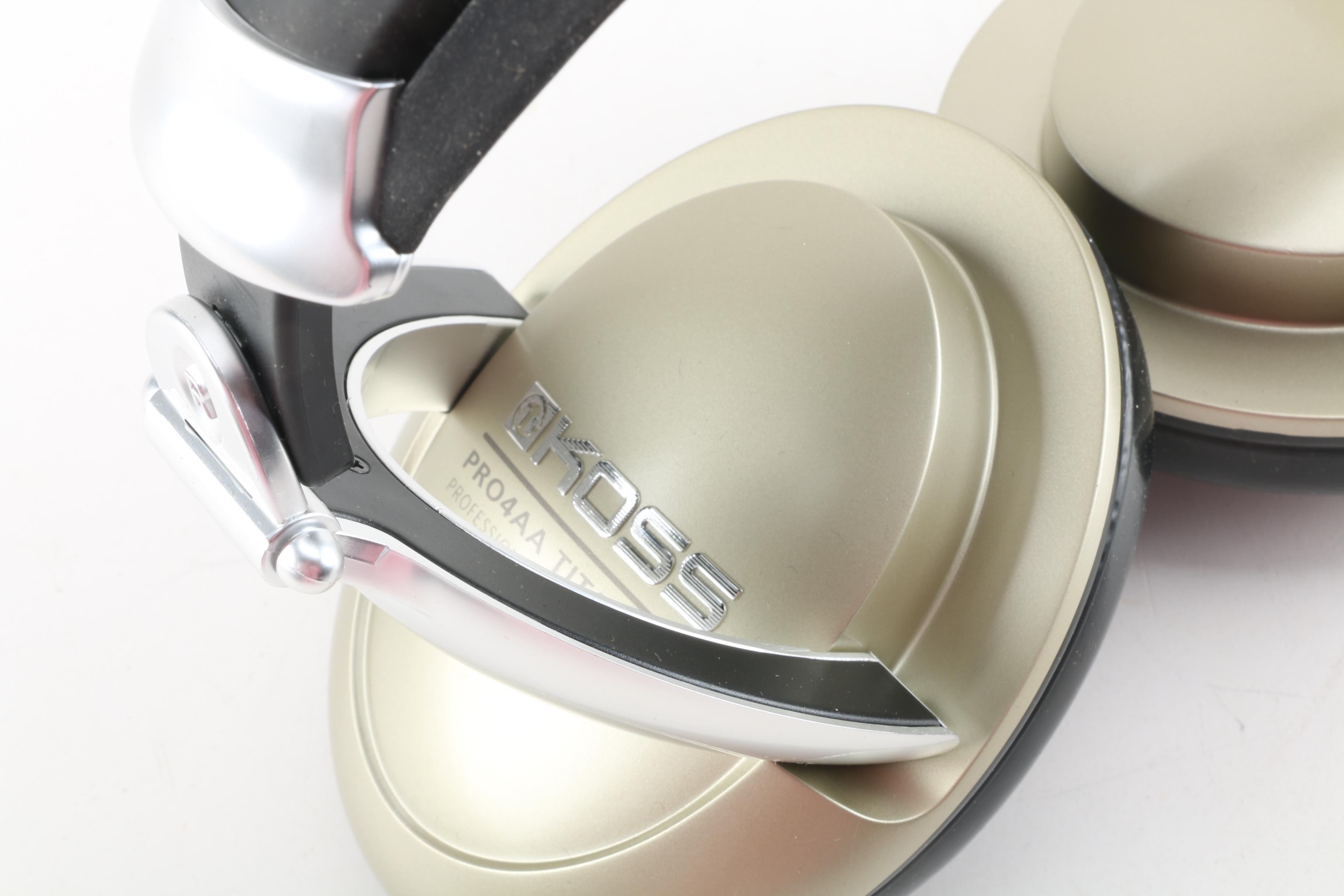 Koss PRO4AA Titanium OverEar Studio Headphones with 1/4" Jack Adapter