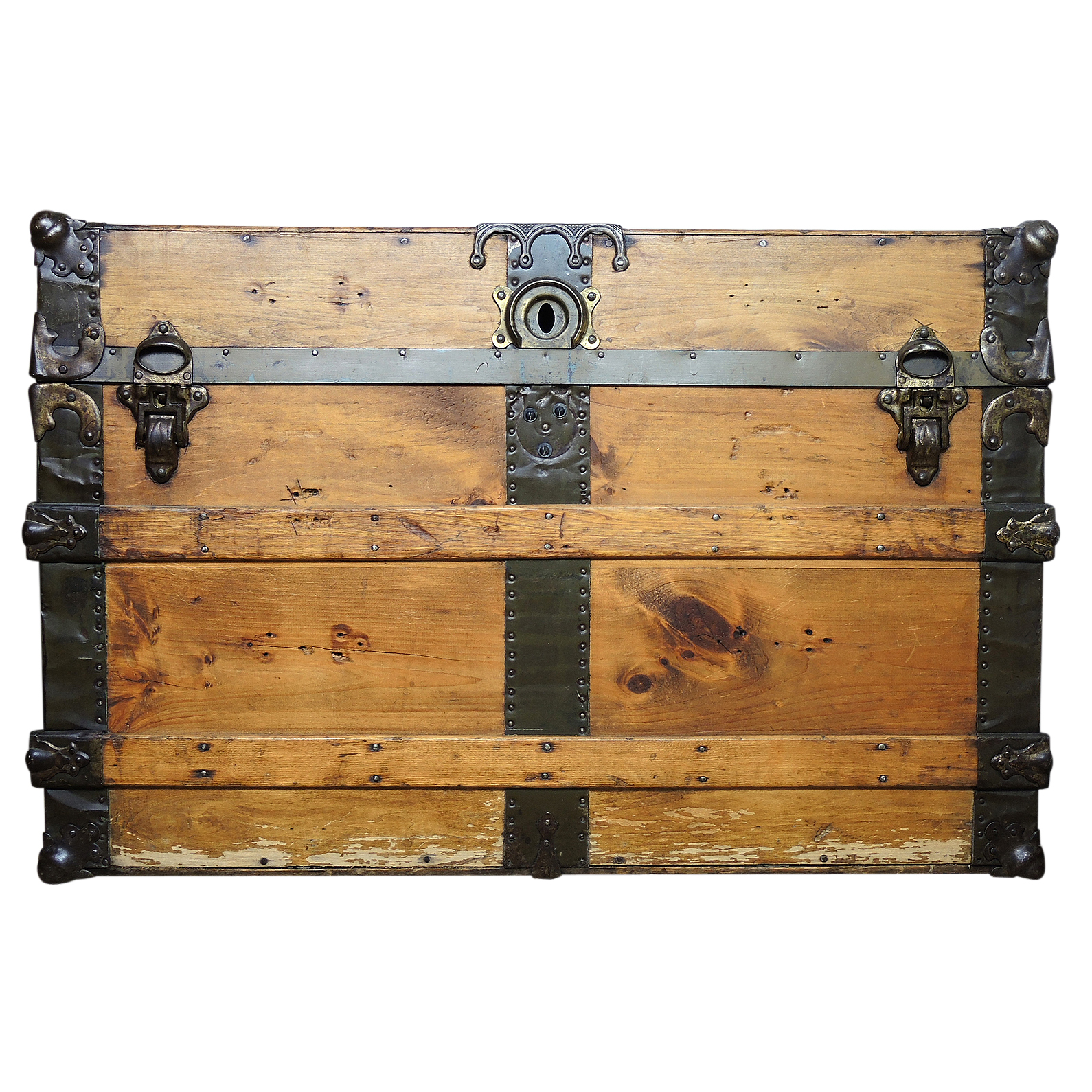 Vintage Wooden Steamer Trunk Ebth