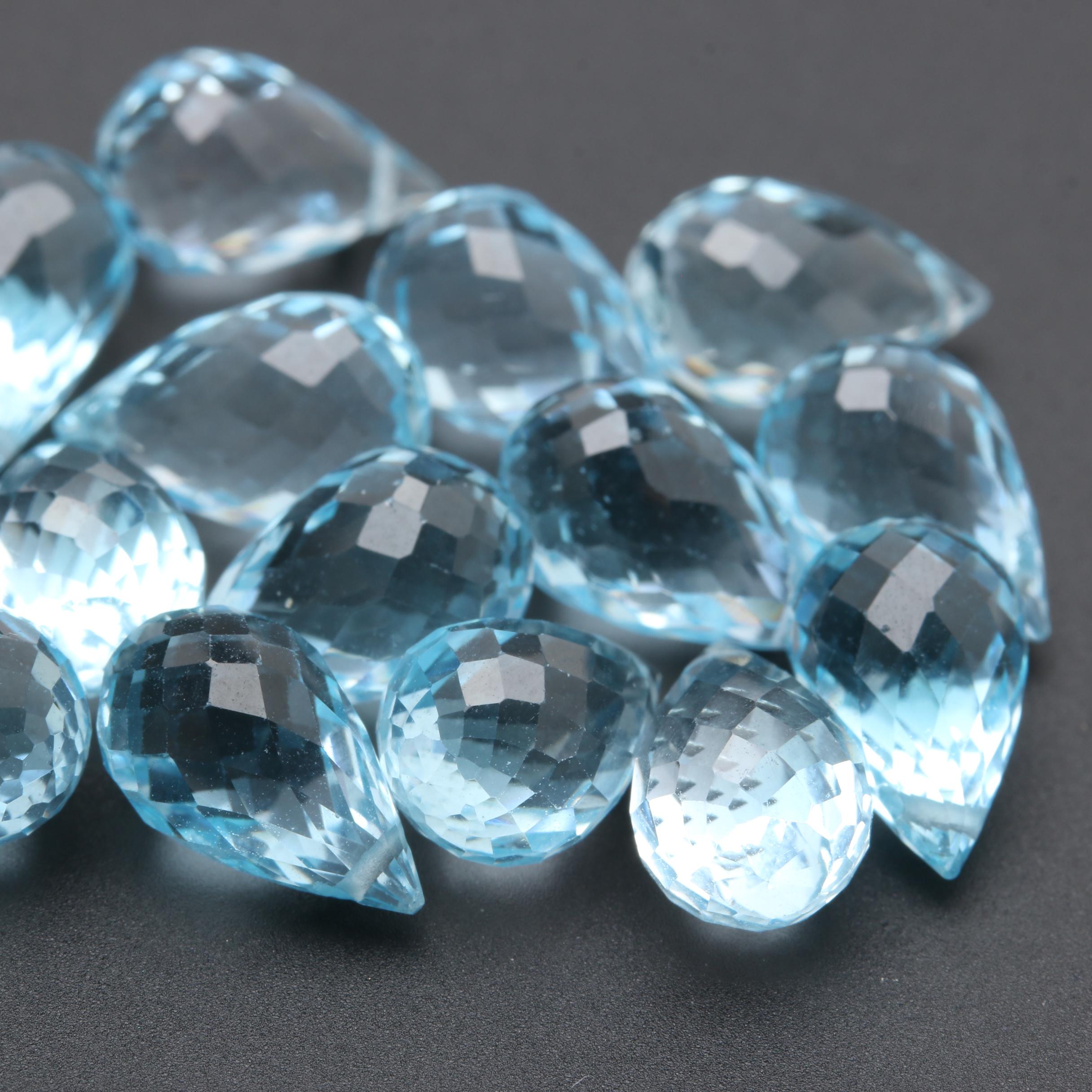 Loose 43.50 CTW Blue Topaz Gemstones EBTH