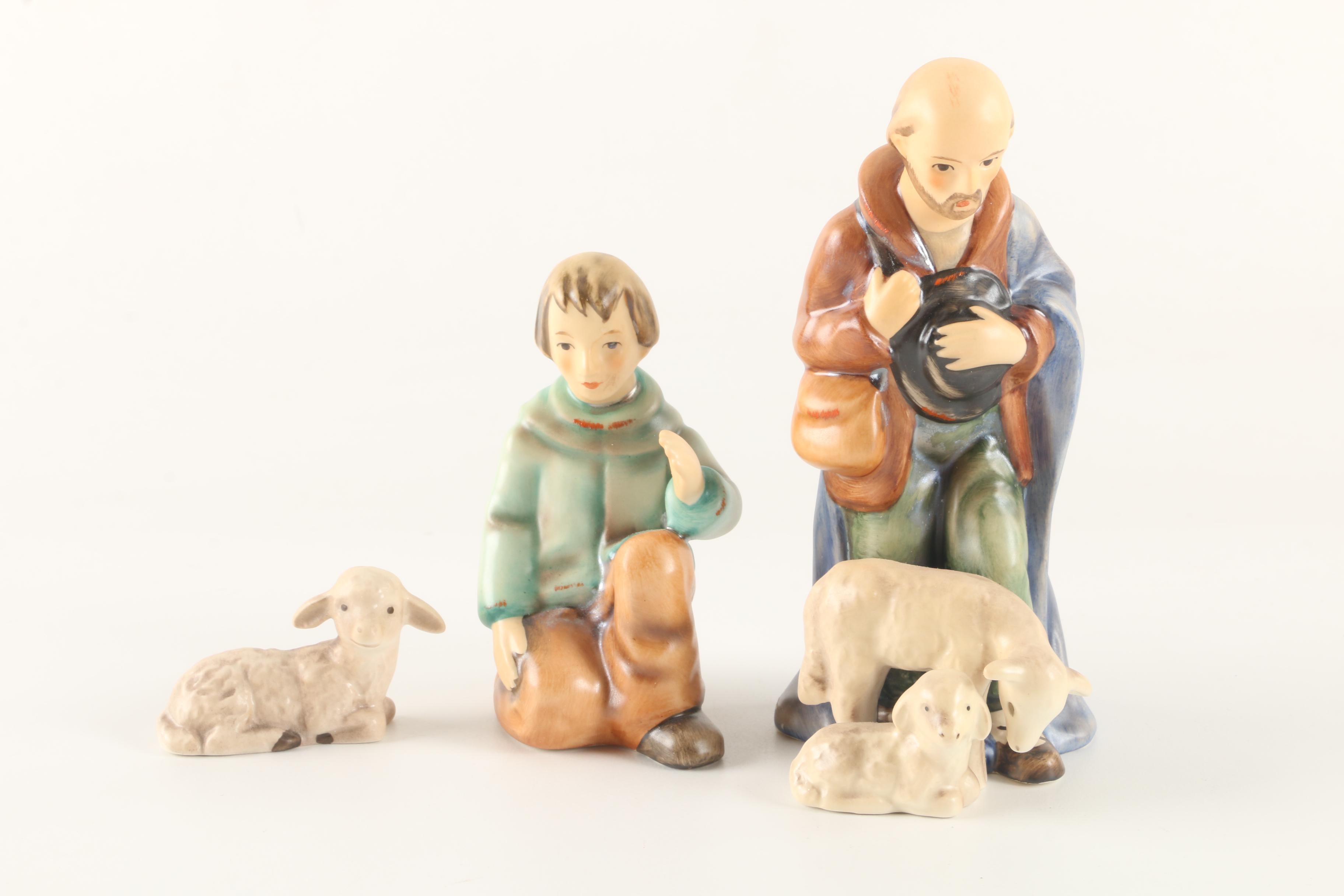Goebel Hummel Nativity Figurines Including a Shepherds and Lamb EBTH