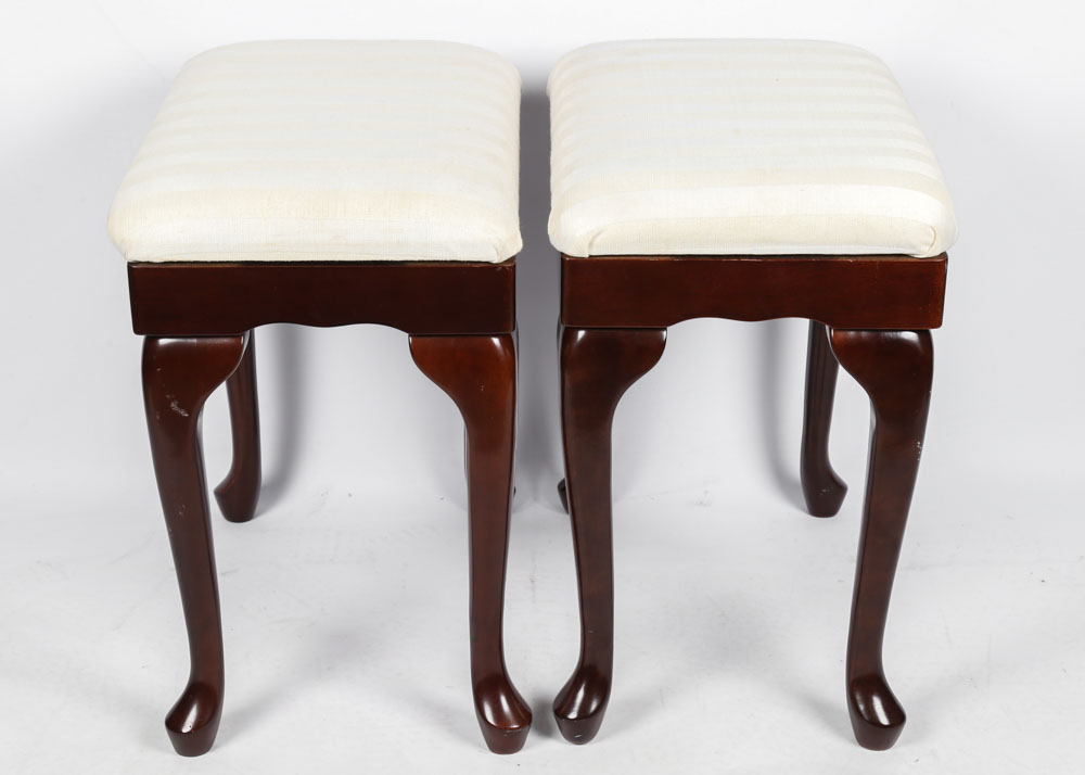 Queen Anne Style Vanity Benches by The Bombay Company EBTH