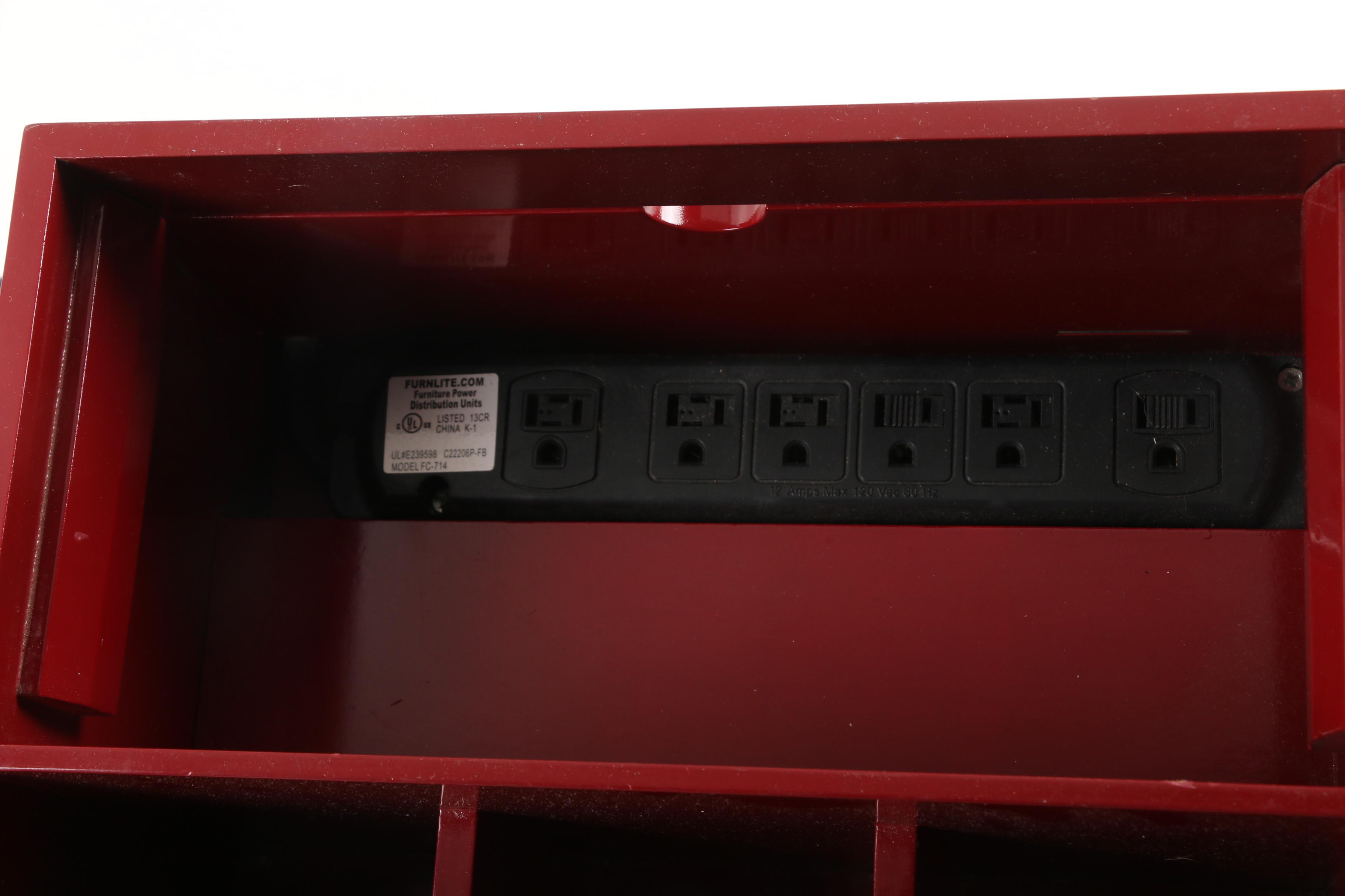 Pottery Barn Wooden Desk Organizer with Charging Station EBTH