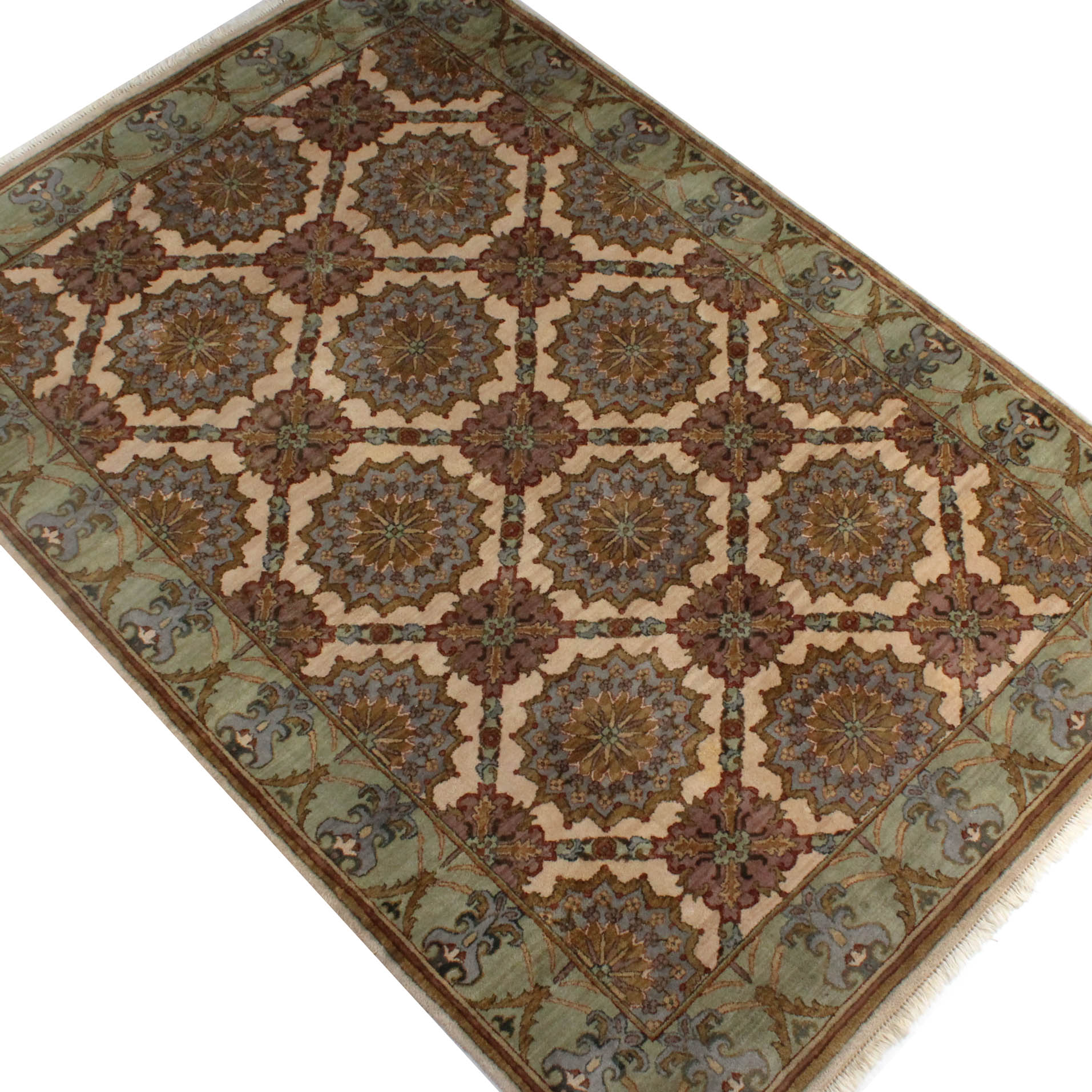 Ethan Allen Hand Knotted Indian Wool Area Rug EBTH