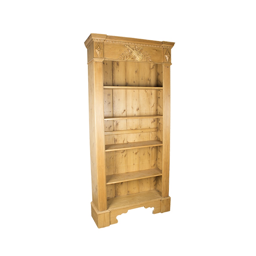 Vintage French Country Style Pine Bookcase Ebth Vintage French Country Style Pine Bookcase
