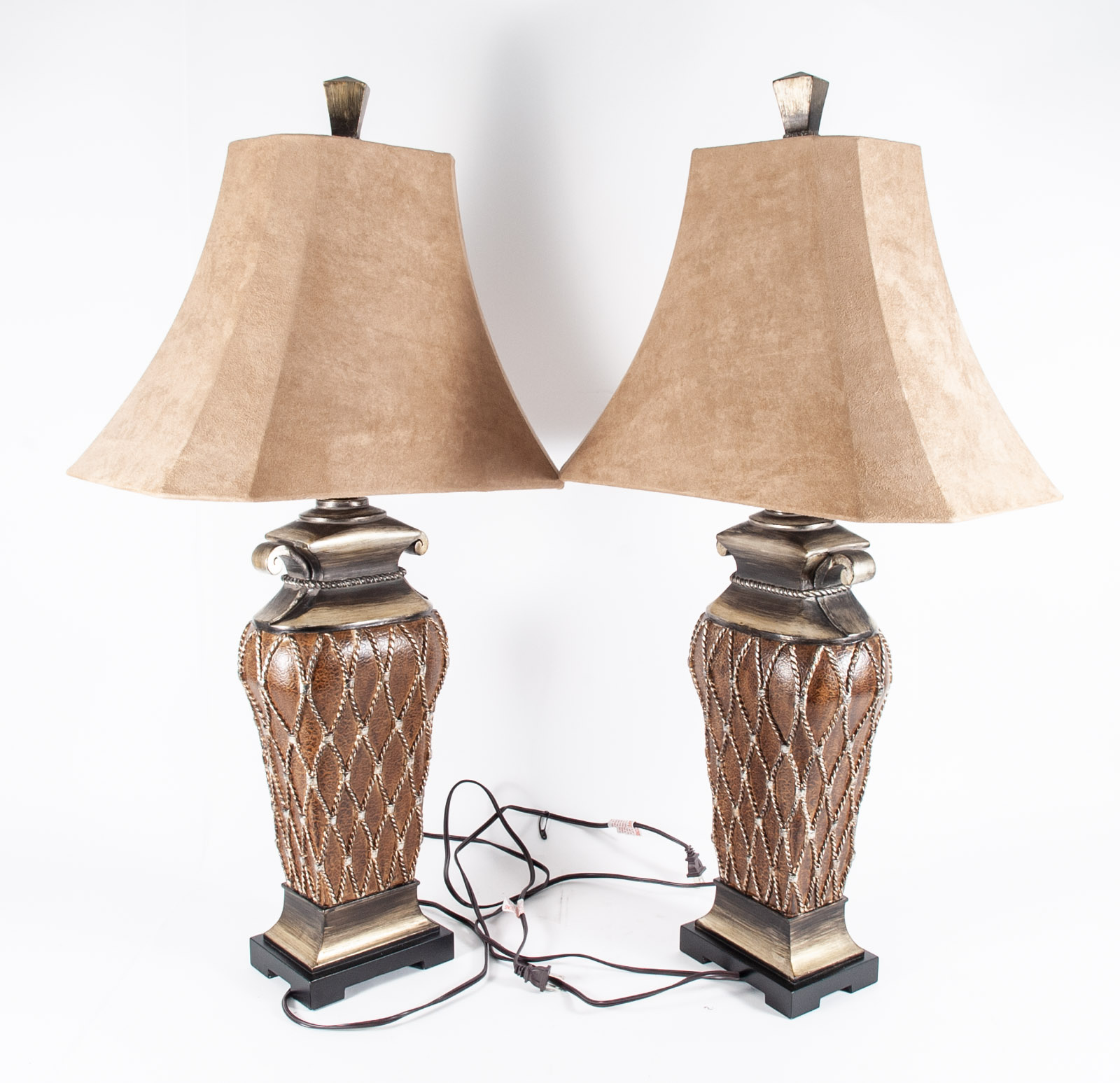Two Gold Tone Table Lamps EBTH
