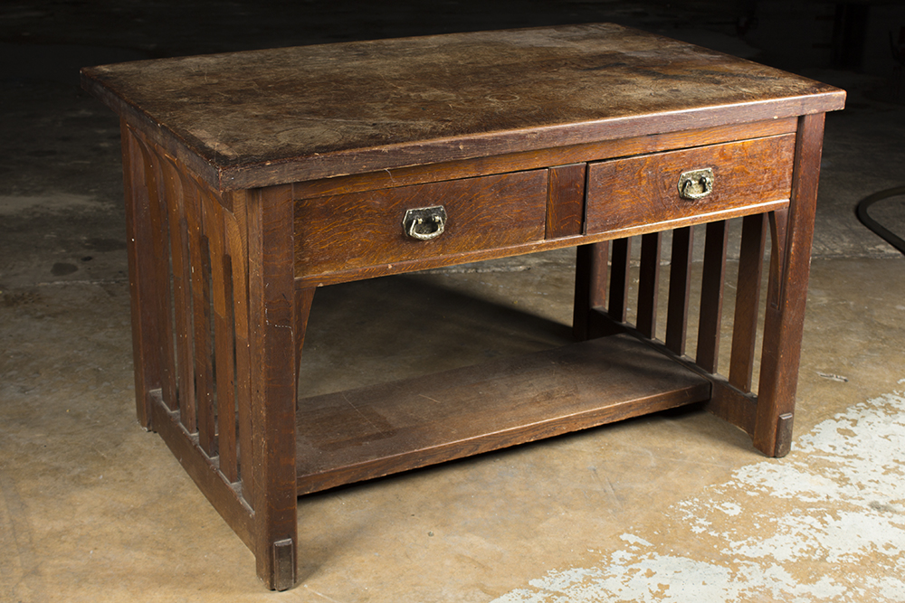 Antique Quartersawn Oak Mission Style Library Table EBTH