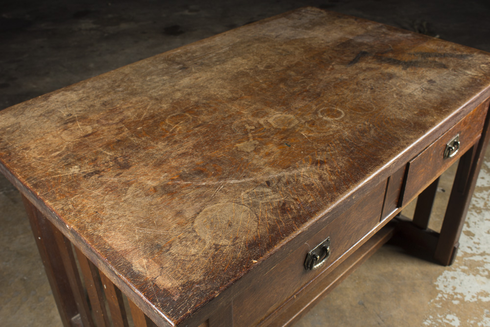 Antique Quartersawn Oak Mission Style Library Table EBTH