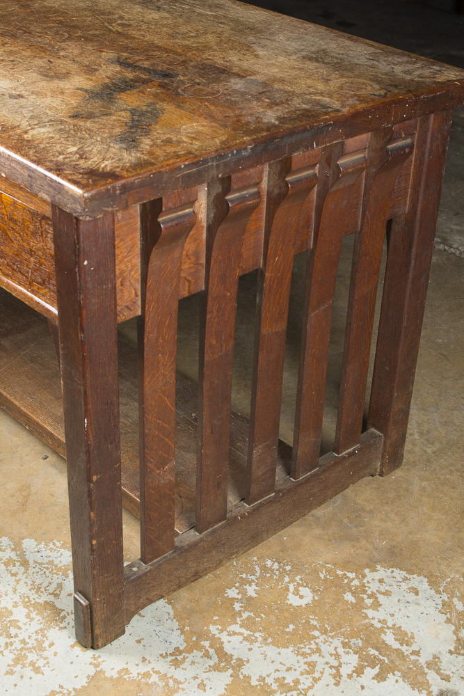 Antique Quartersawn Oak Mission Style Library Table EBTH