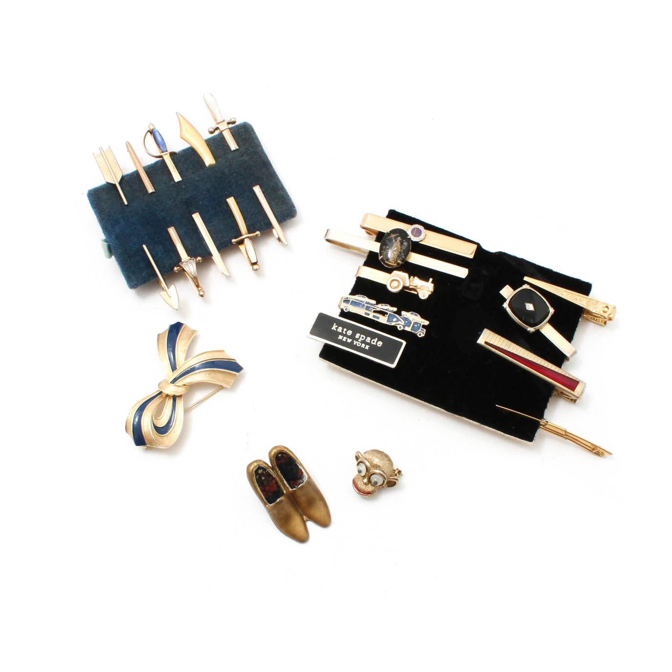 Collection of Vintage Tie Bars Including Swank EBTH