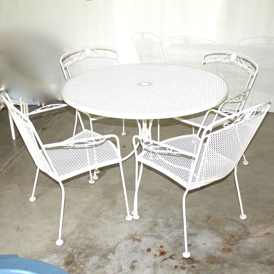 Vintage Russel Woodward Mesh Patio Furniture Set Ebth Vintage Russel Woodward Mesh Patio Furniture Set
