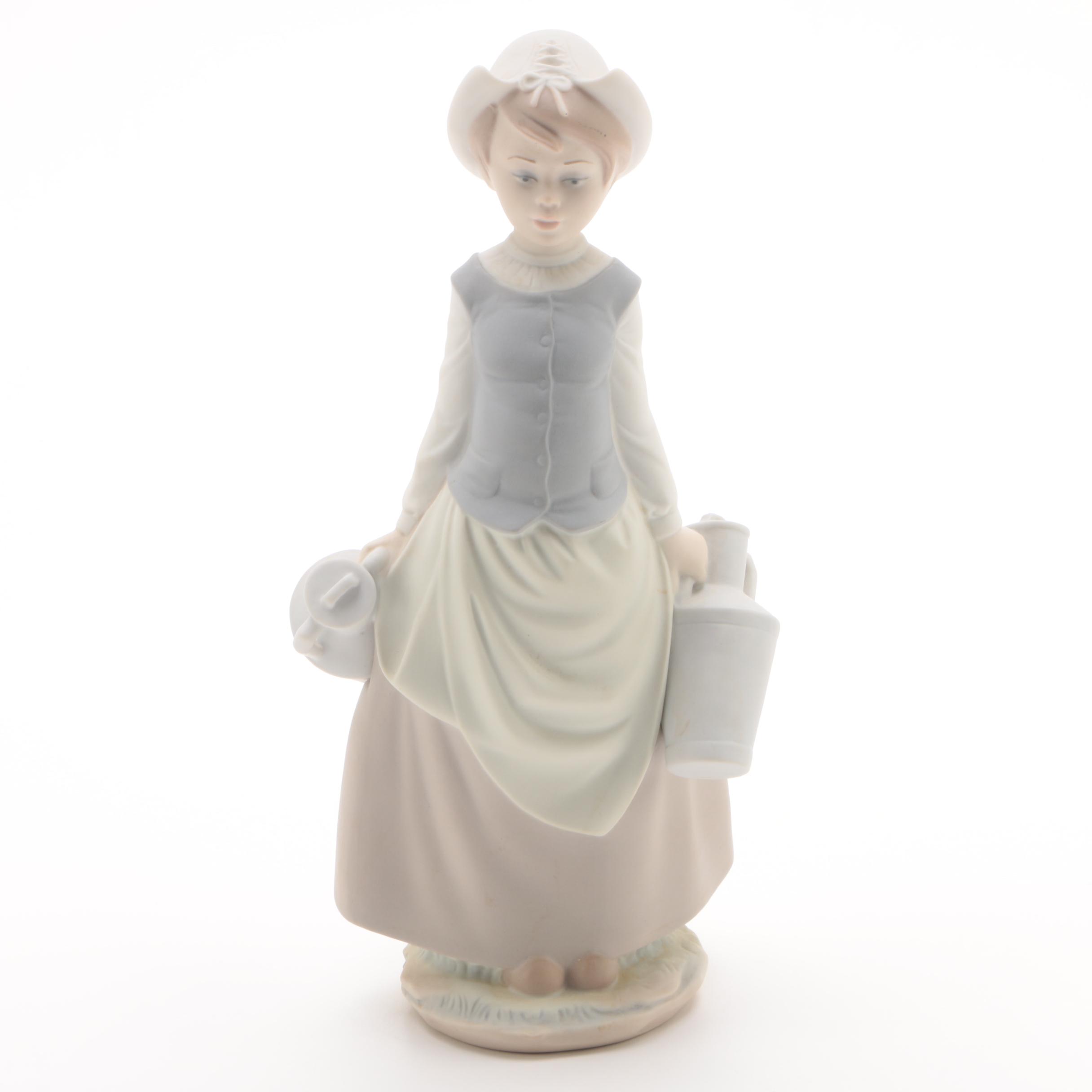 Vintage Lladró "Milkmaid" Matte Porcelain Figurine EBTH