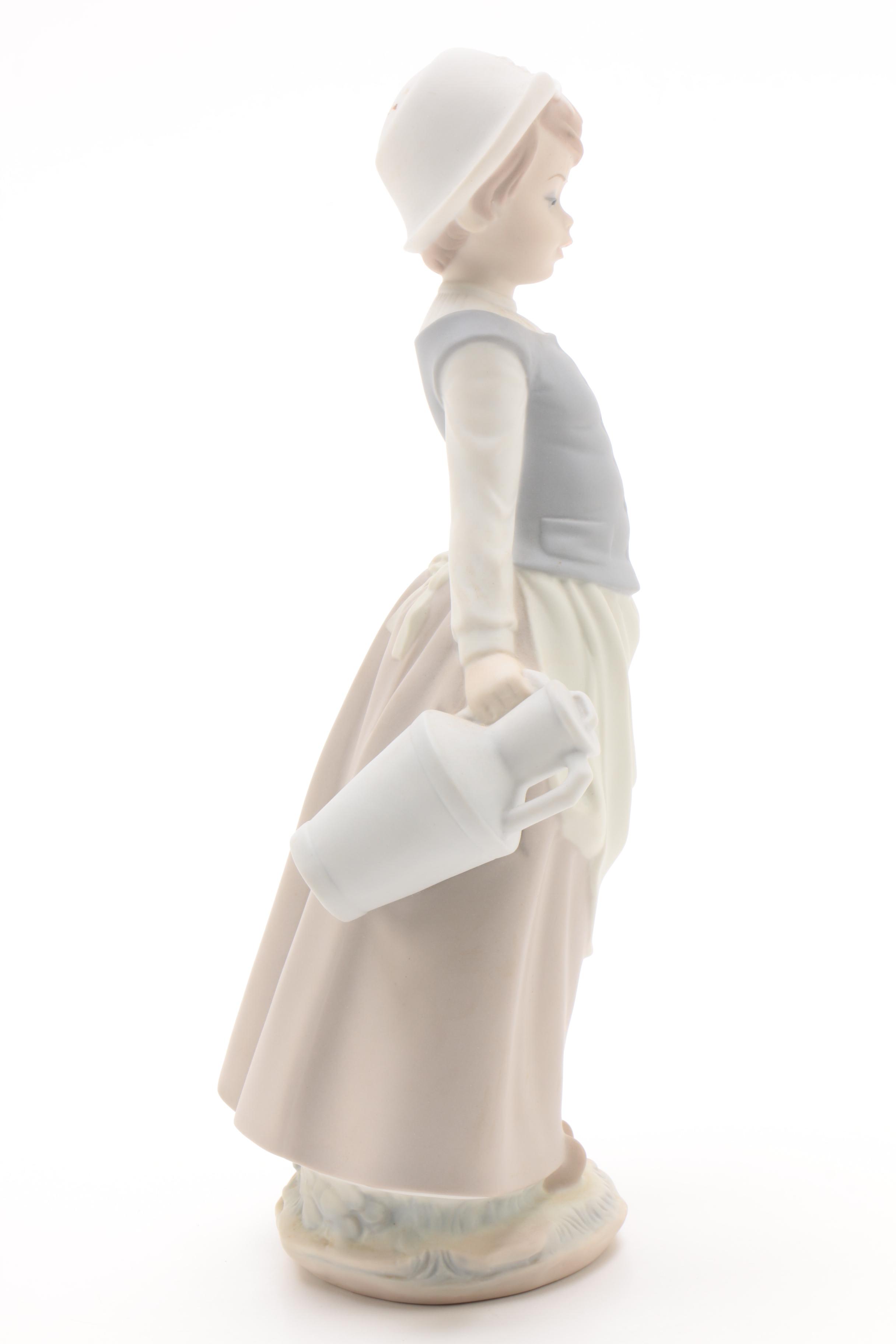 Vintage Lladró "Milkmaid" Matte Porcelain Figurine EBTH