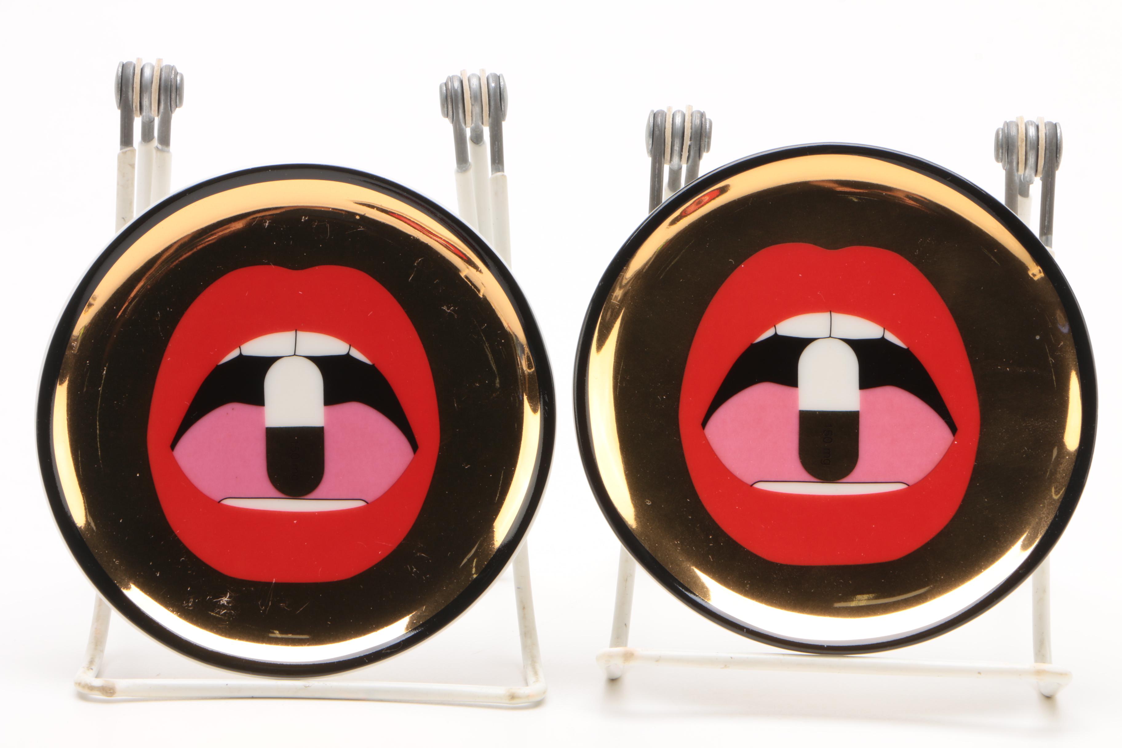 Jonathan Adler "Full Dose" Gilded Porcelain Coasters EBTH