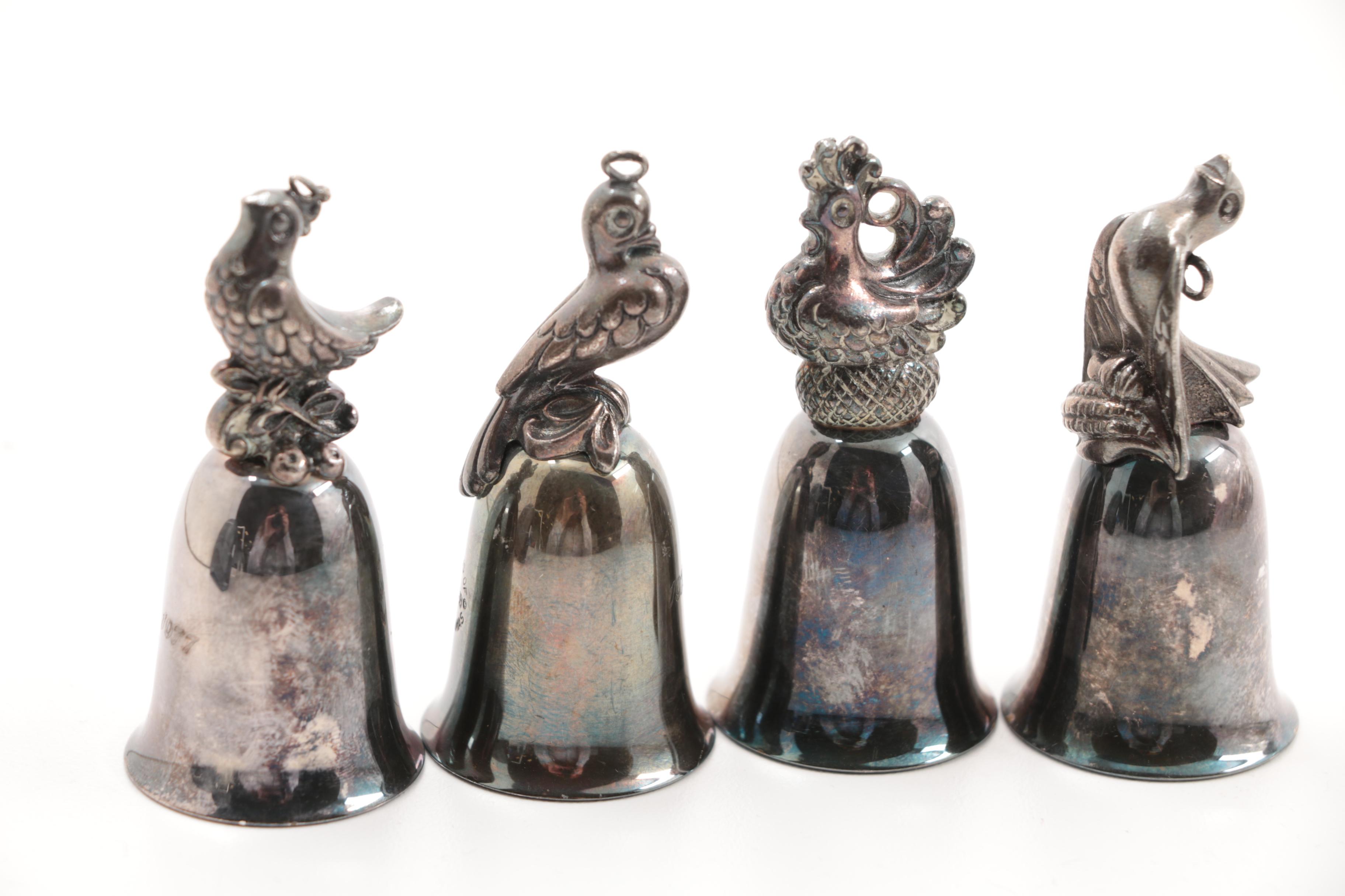 Assorted Silver Plate Serving Utensils, Spoons and Bells EBTH