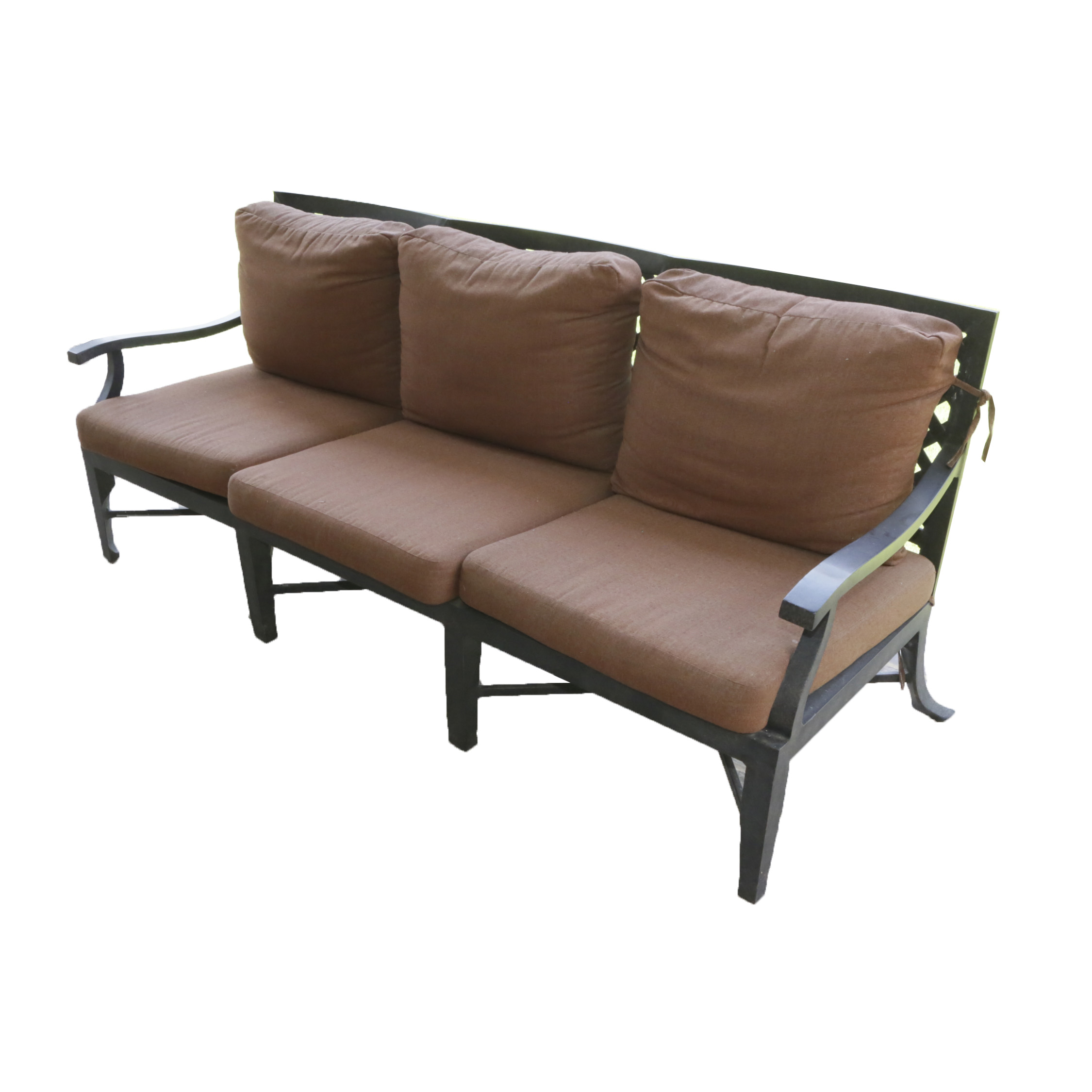 Metal Patio Sofa with Seat Cushions EBTH