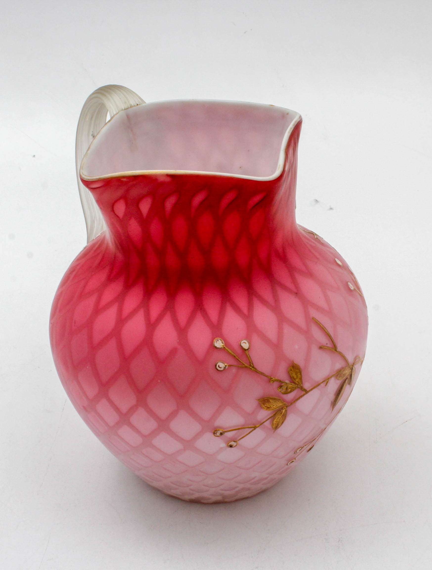 Vintage Colorful Art Glass including Mt. Washington Style Satin Diamond