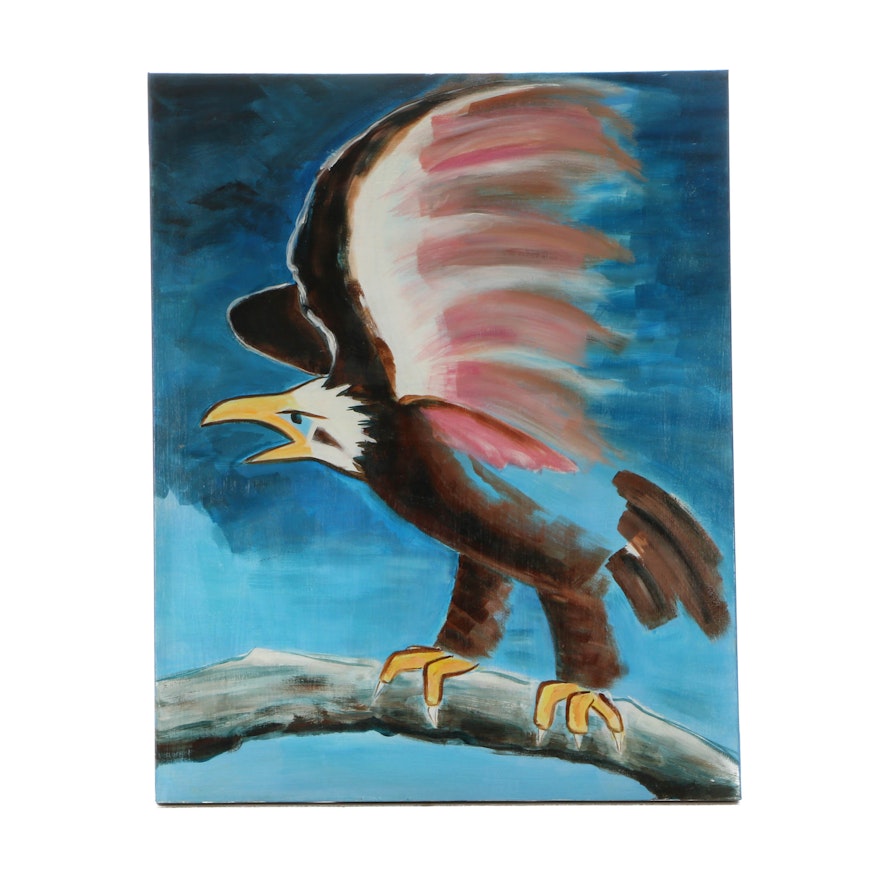 Elizabeth O Neill Original Acrylic Eagle Painting On Canvas Ebth