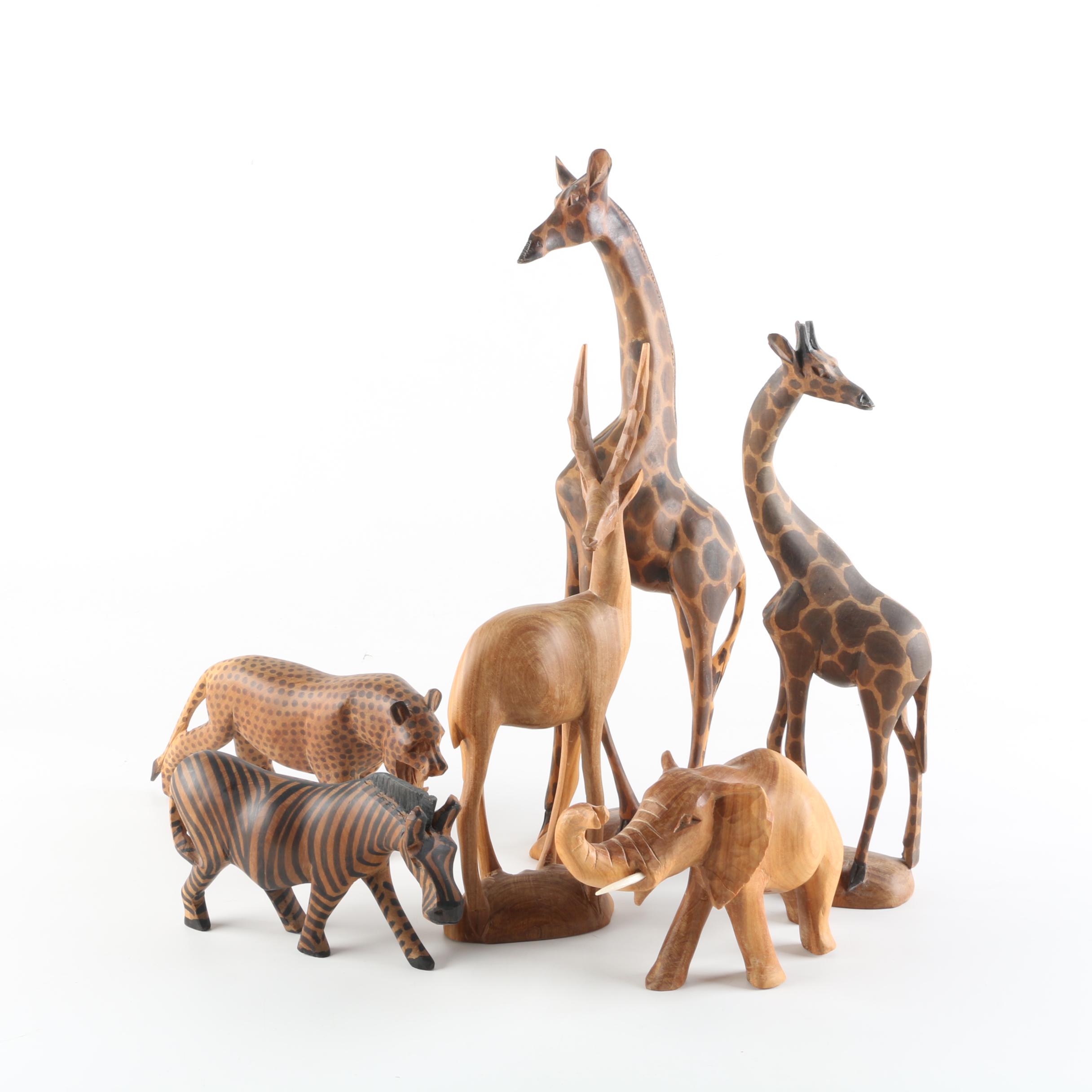 wood animal figures