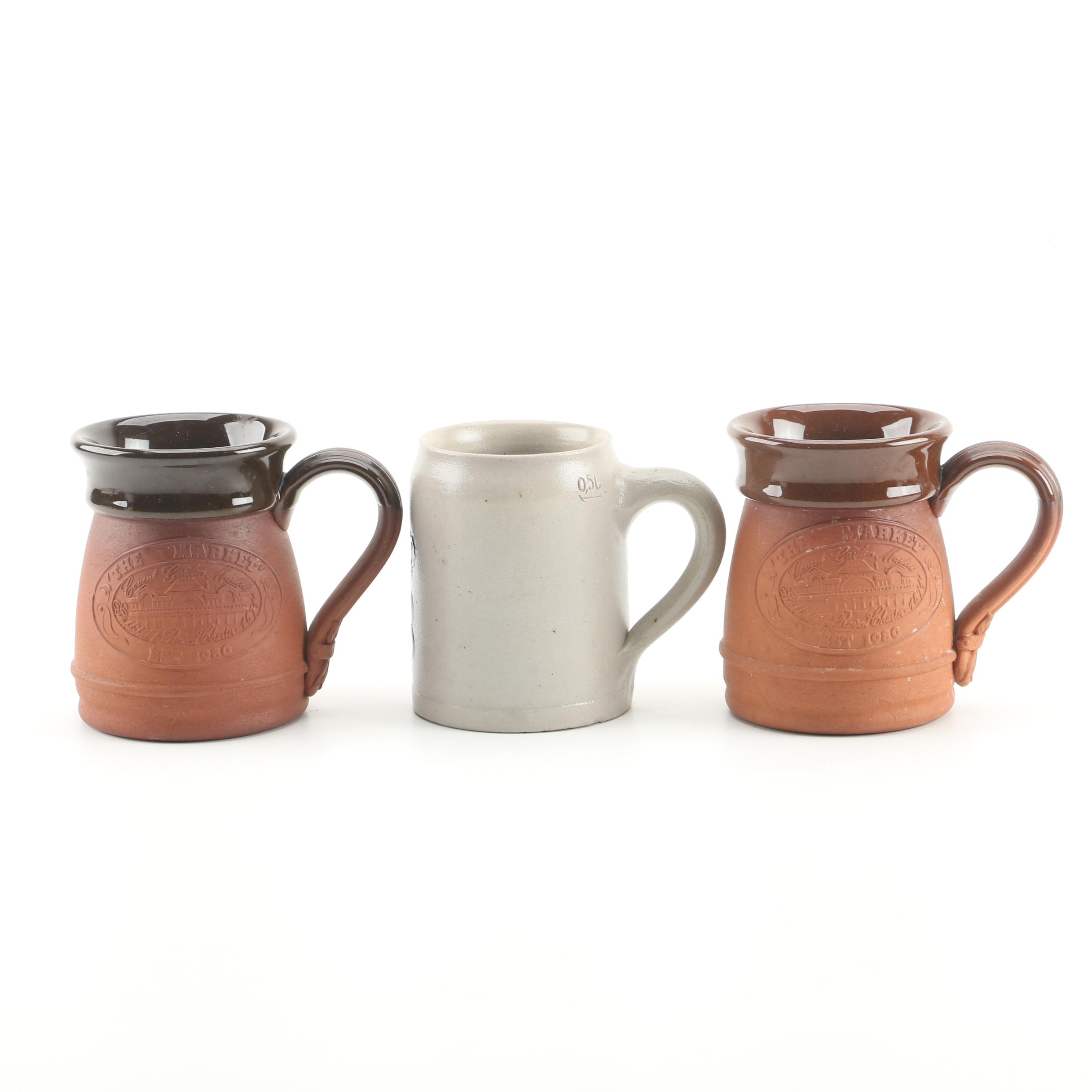 Fulham Pottery Covent Garden Market English Mugs With