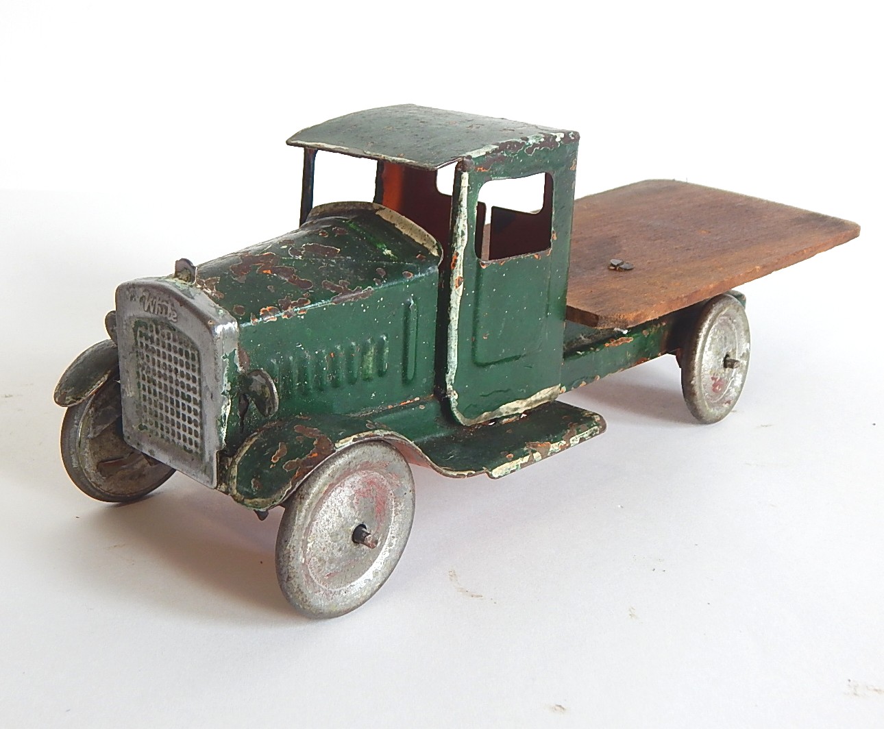1930s Steelcraft Pressed Steel Toy Truck with Customized Wood Flat Bed
