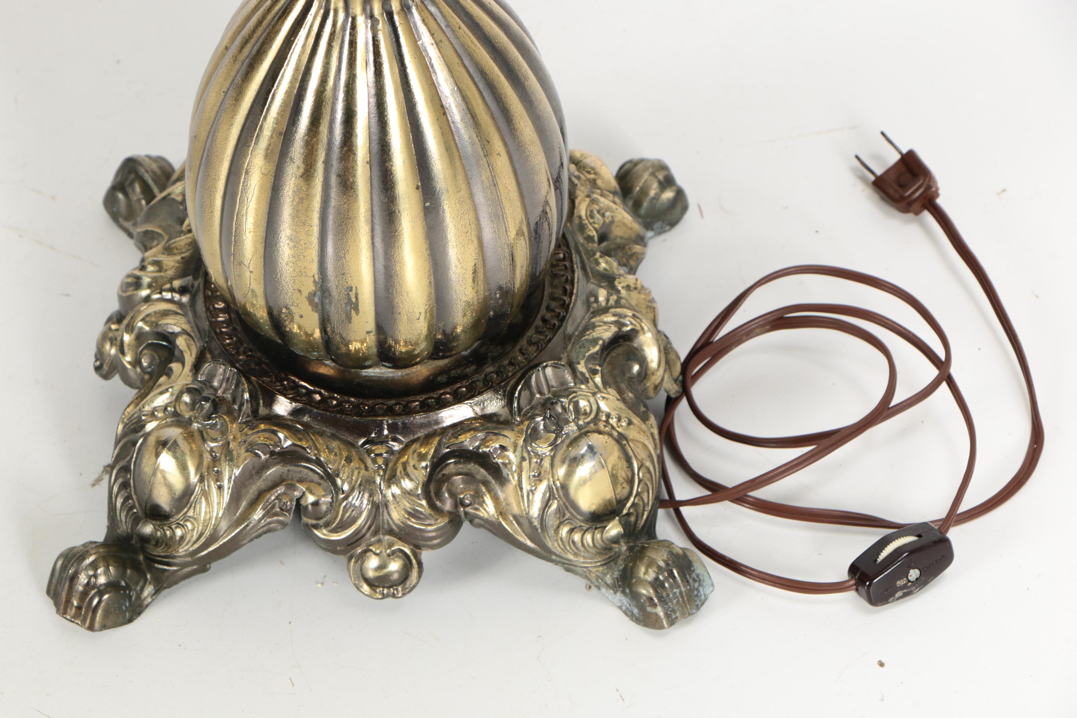 Vintage Floor Lamp with Italian Marble Table Top | EBTH